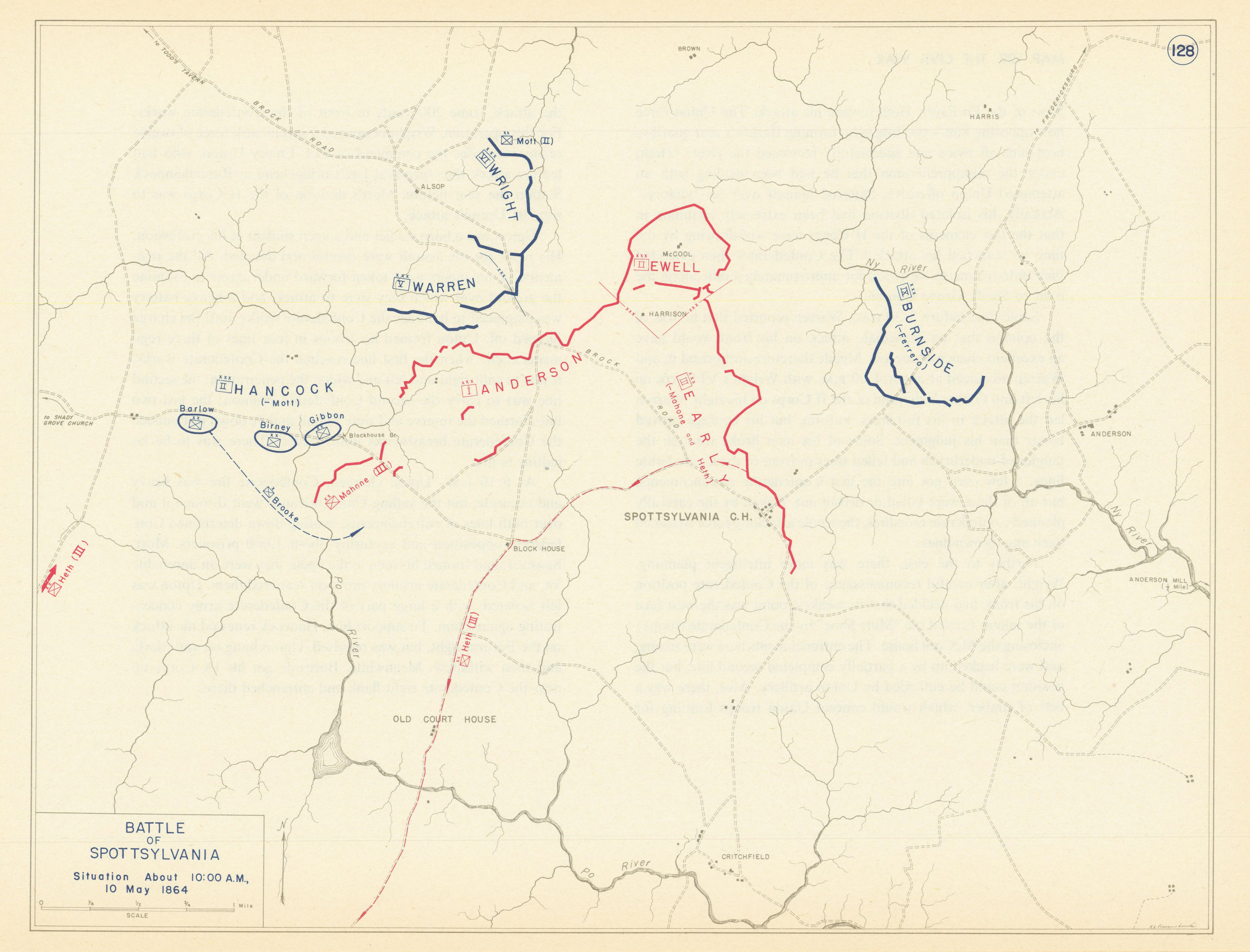 Associate Product American Civil War. 10am 10 May 1864 Battle of Spotsylvania. Virginia 1959 map