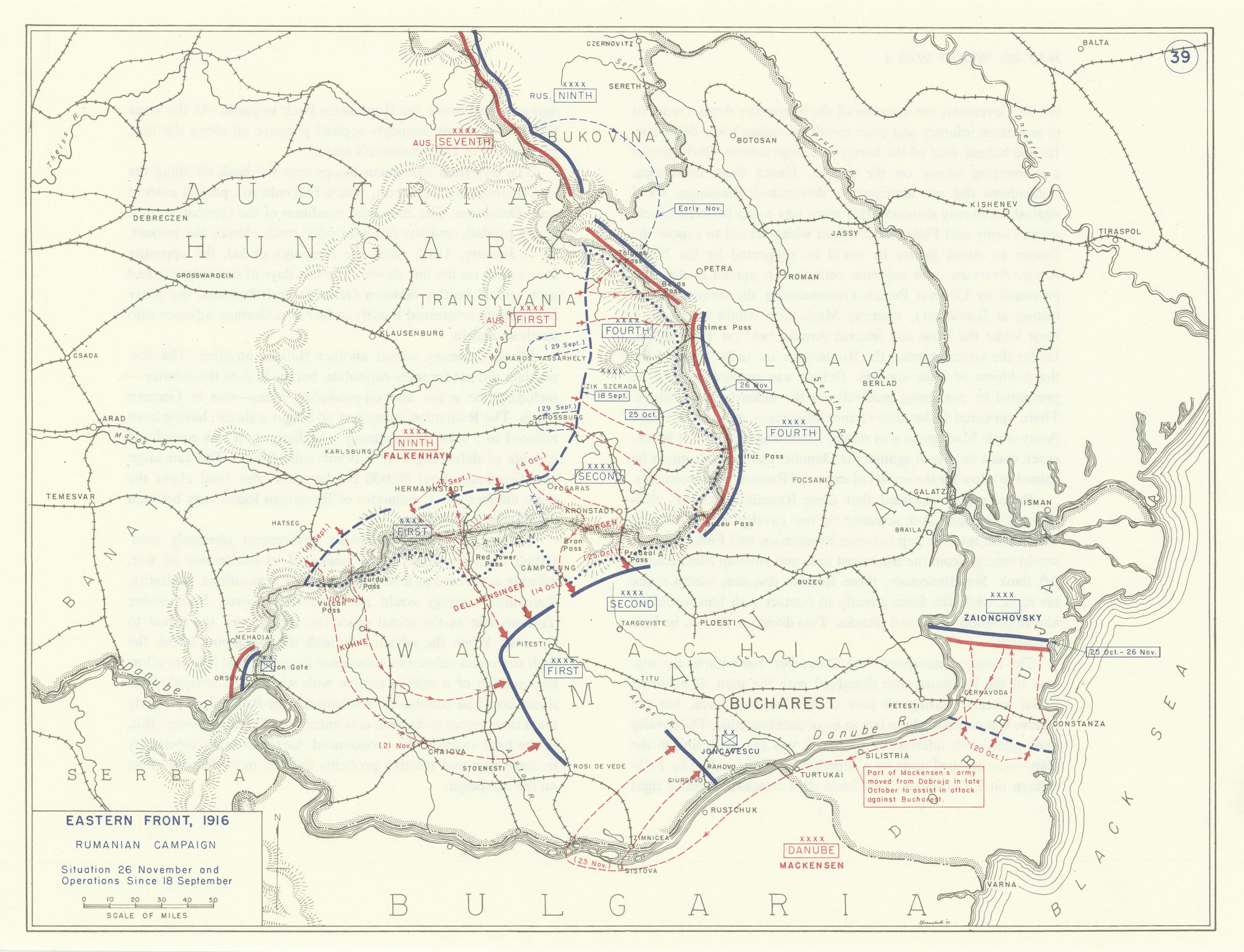 Associate Product World War 1. Eastern Front Sept-Nov 1916. Romanian Campaign. Bucharest 1959 map