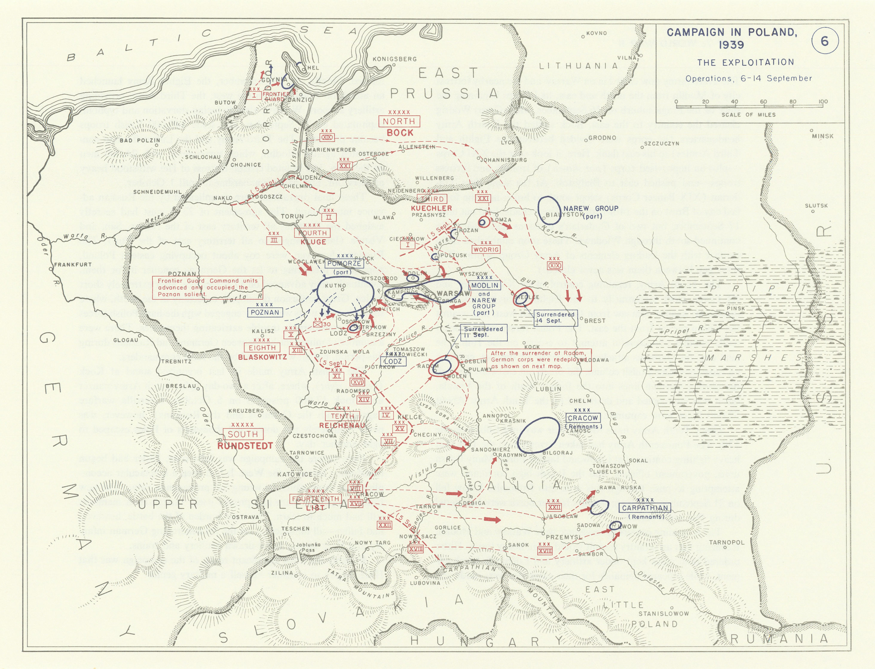 World War 2. Poland Campaign. 6-14 September 1939. German exploitation 1959 map