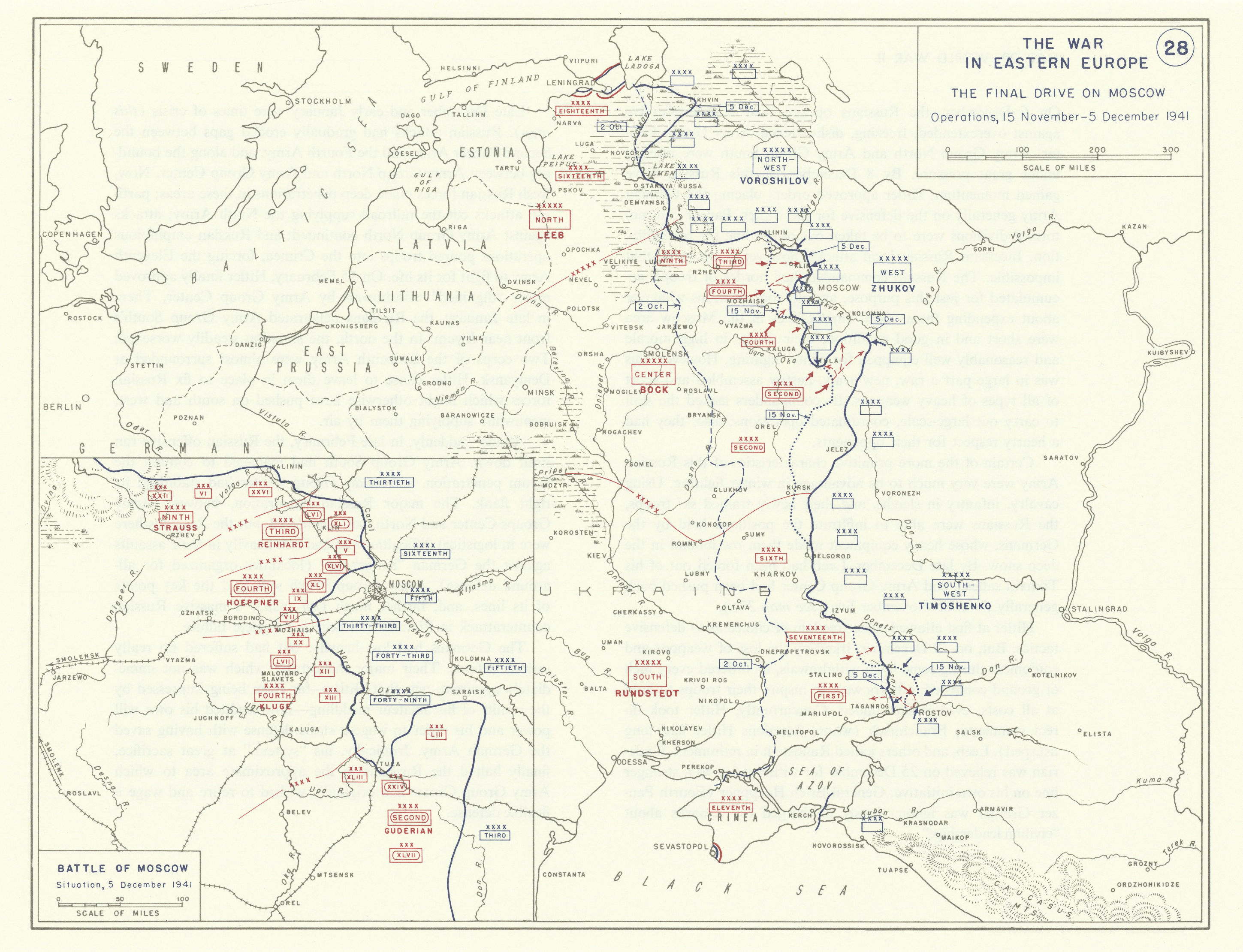 Associate Product World War 2. Eastern Front. November-December 1941 Battle of Moscow 1959 map