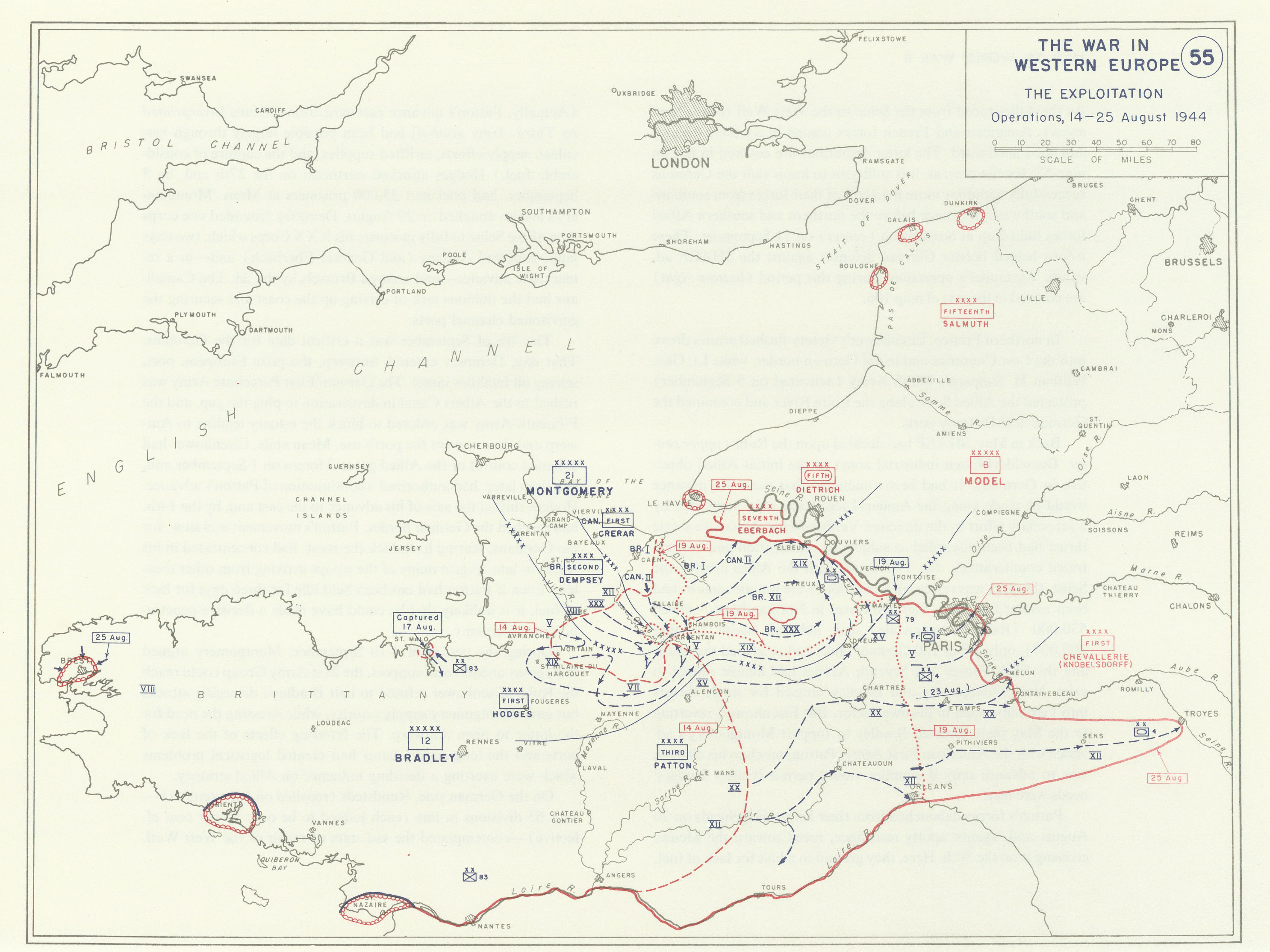 Associate Product World War 2. Liberation of France 14-25 August 1944. The exploitation 1959 map