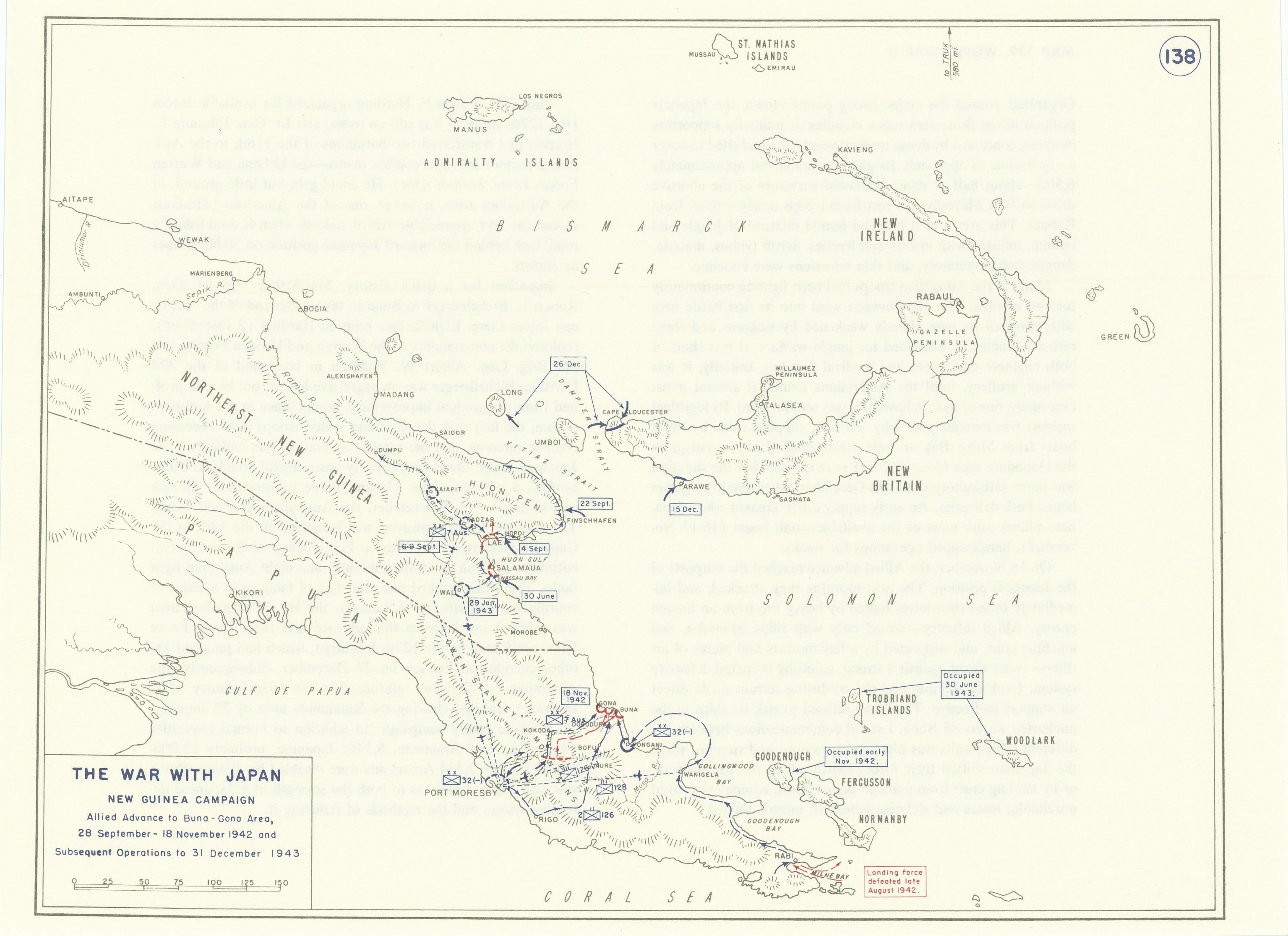 Associate Product World War 2. New Guinea Campaign. Sept 1942-Dec 1943 Advance Buna-Gona 1959 map