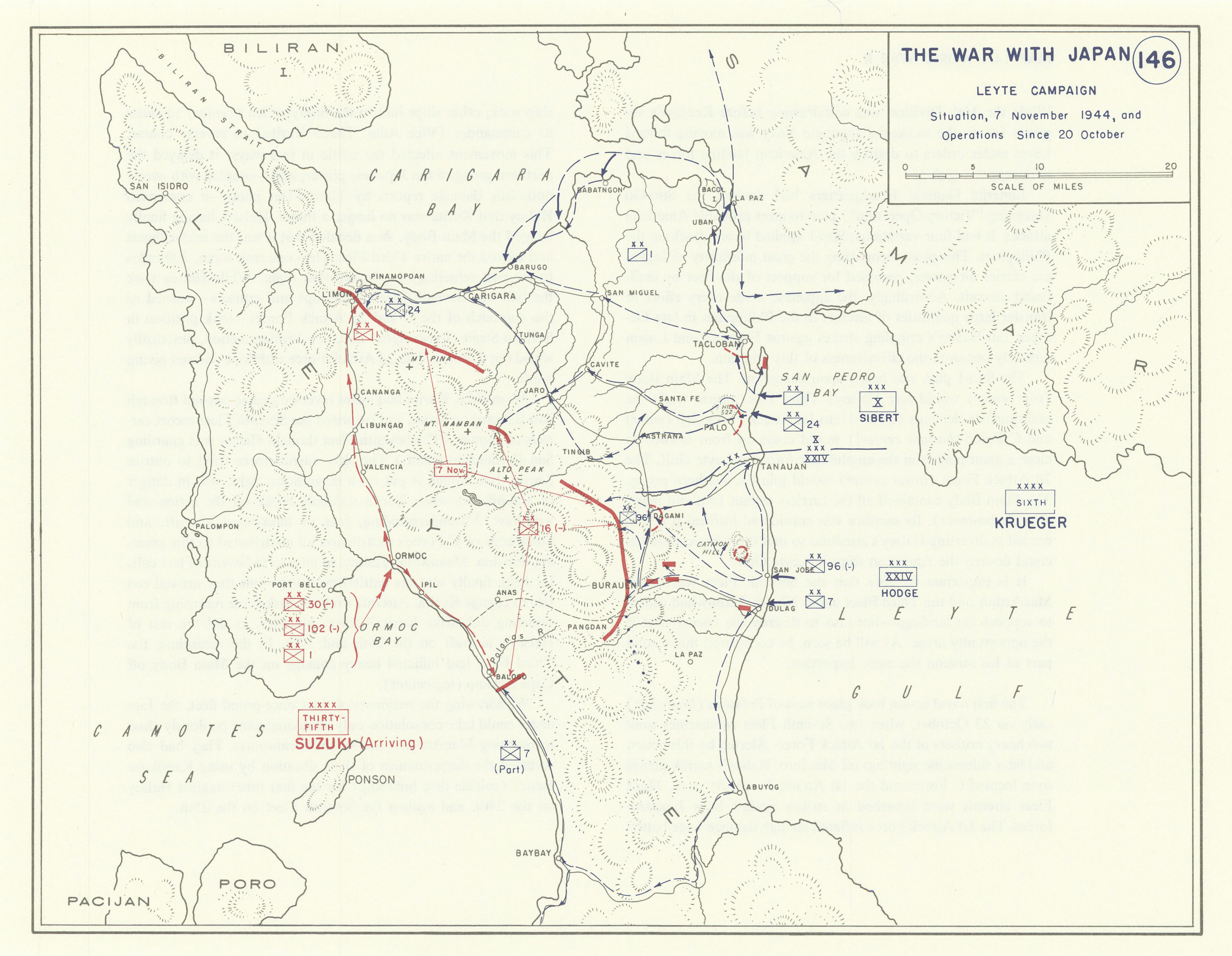 Associate Product World War 2. Leyte Campaign. 20 October-7 November 1944 Operations 1959 map