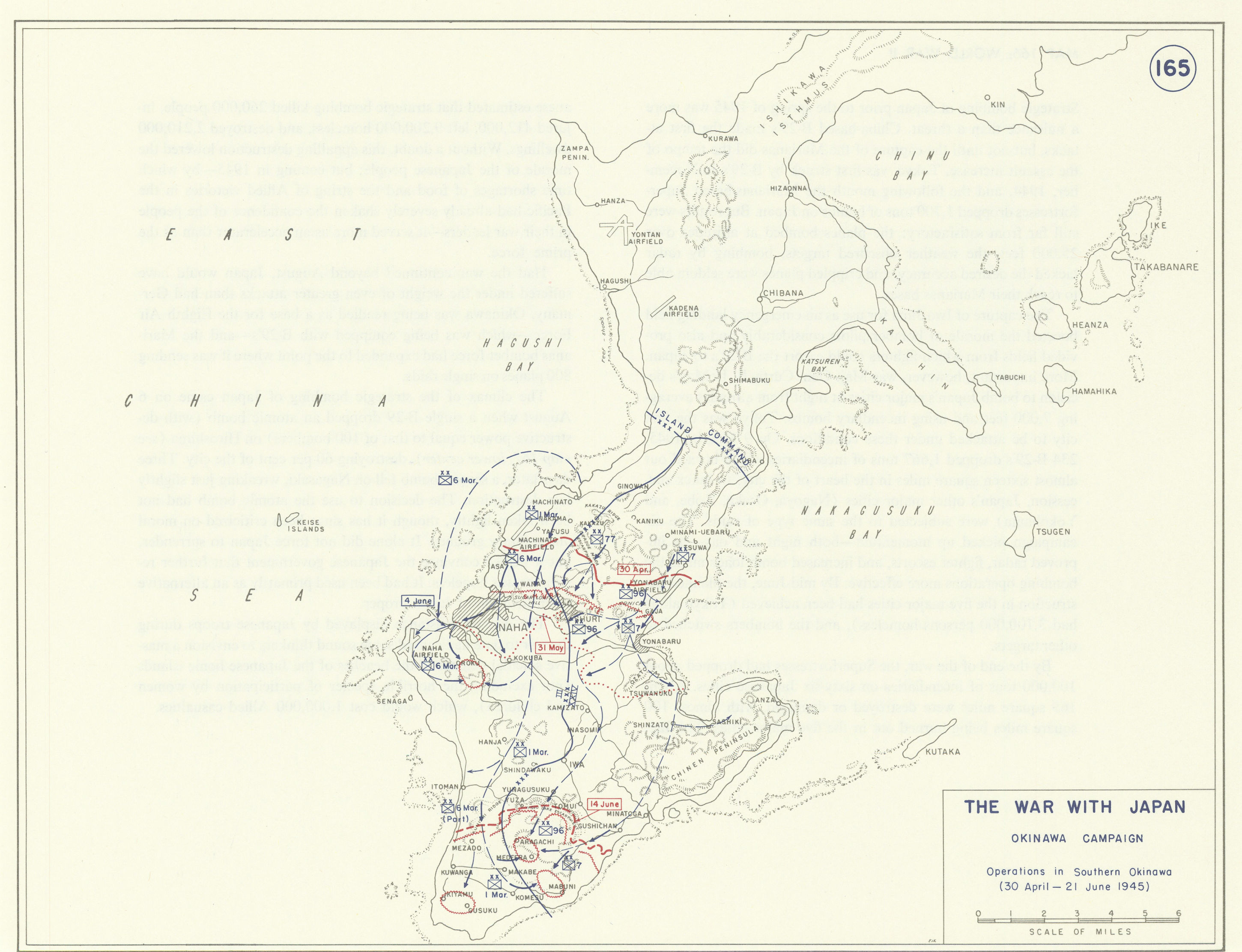 Associate Product World War 2. Japan. 30 April-21 June 1945 Southern Okinawa Campaign 1959 map