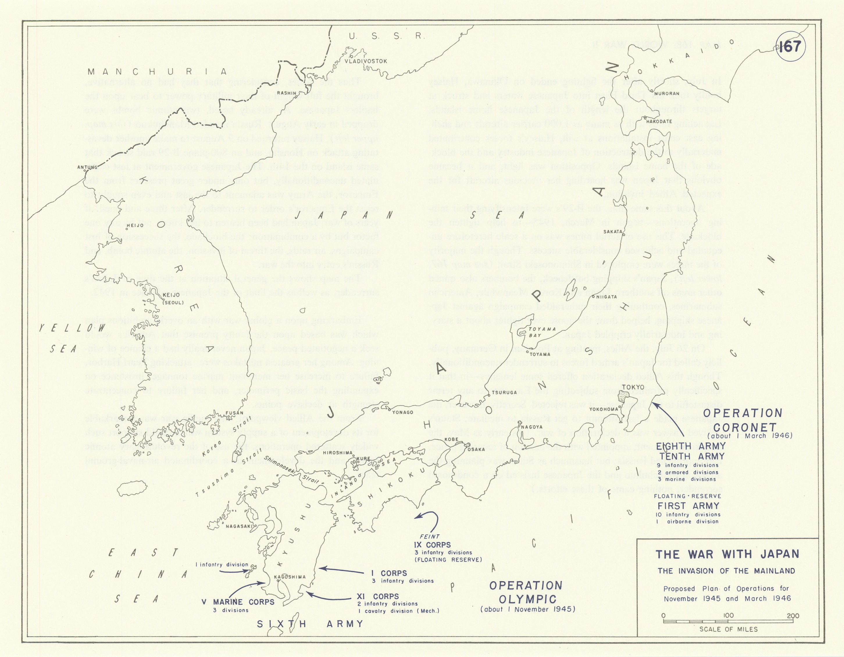 Associate Product World War 2. Planned 1945-1946 invasion of mainland Japan 1959 old vintage map