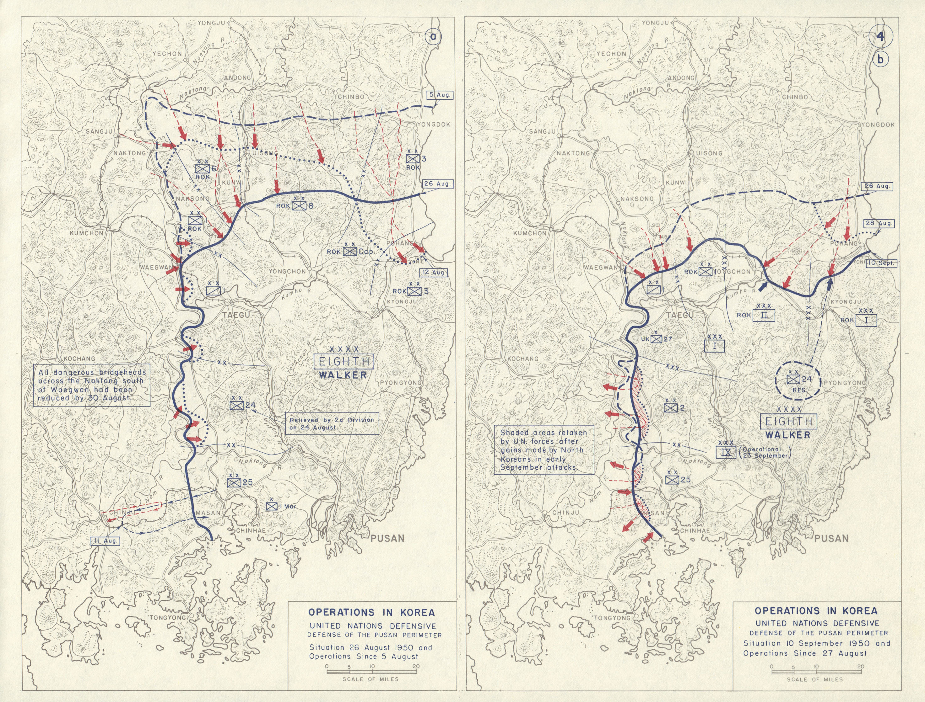 Associate Product Korean War. 5 August - 10 September 1950 Pusan Perimeter defence 1959 old map