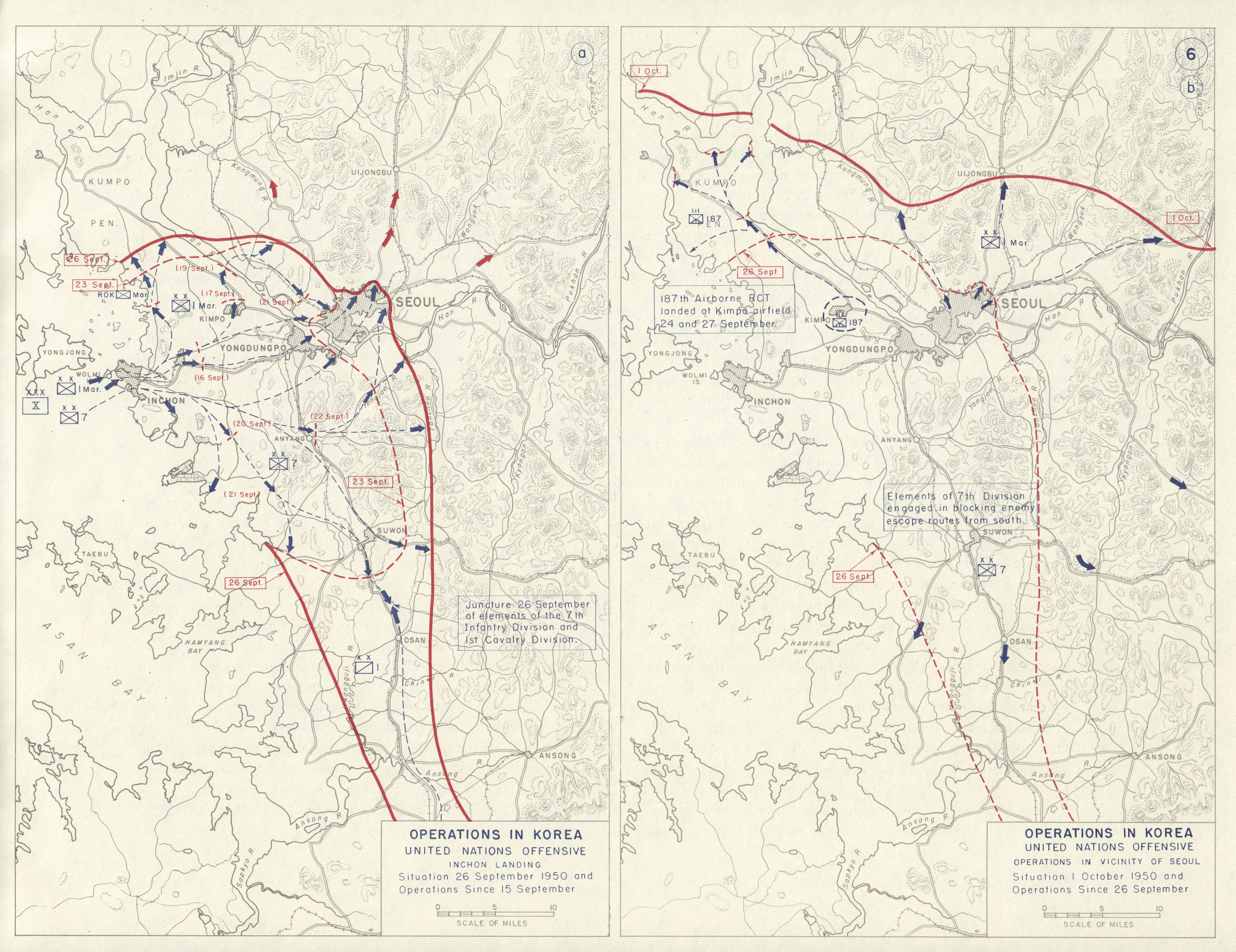 Associate Product Korean War. 15 Sept-1 Oct 1950. UN Offensive. Incheon Landing. Seoul 1959 map