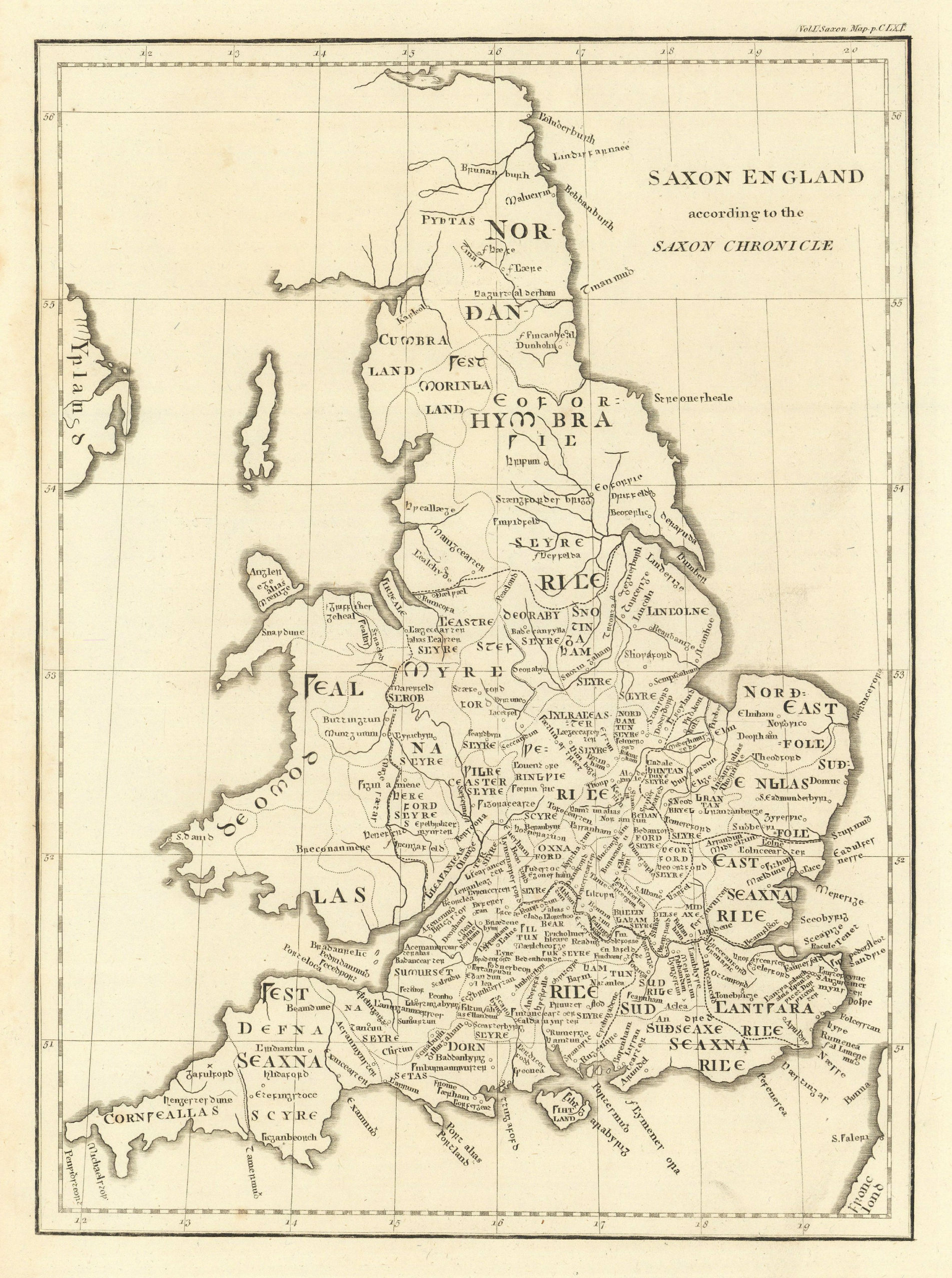 Associate Product "Saxon England according to the Saxon Chronicle", by John CARY 1806 old map