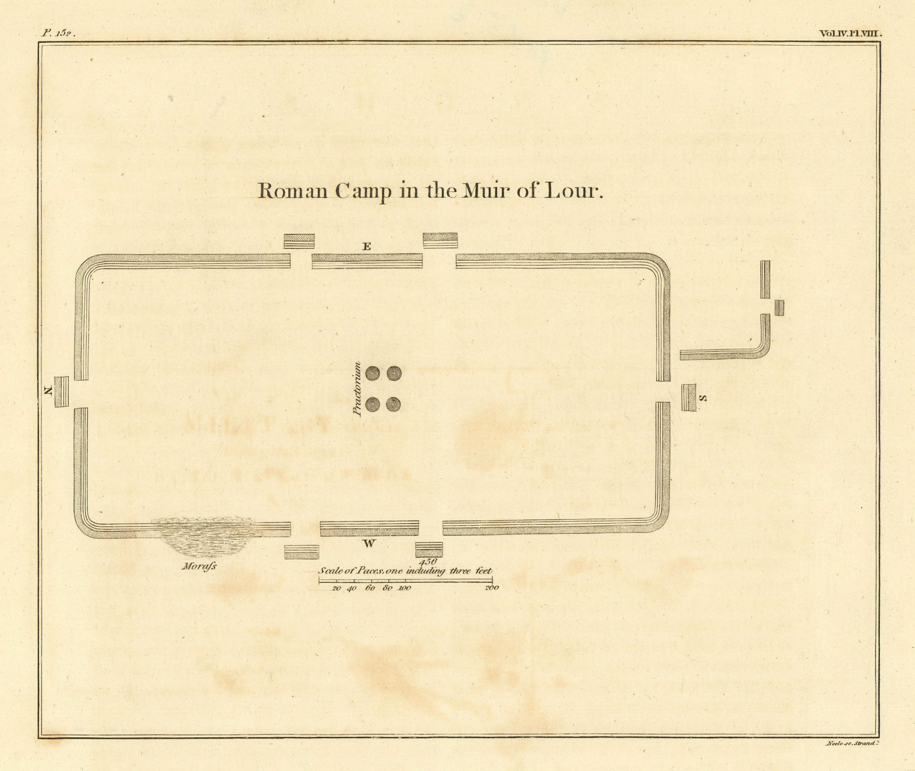 Associate Product "Roman Camp in the Muir of Lour". Kirkbuddo, Forfar, Scotland 1806 old map