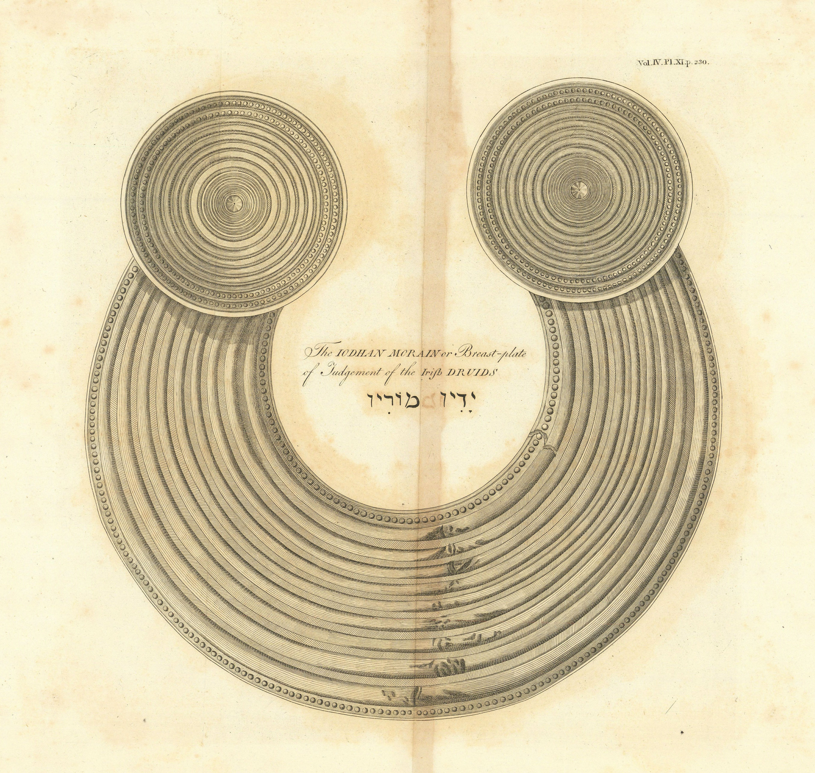 The Iodhan Morain or Breast-plate of Judgement of the Irish Druids 1806 print