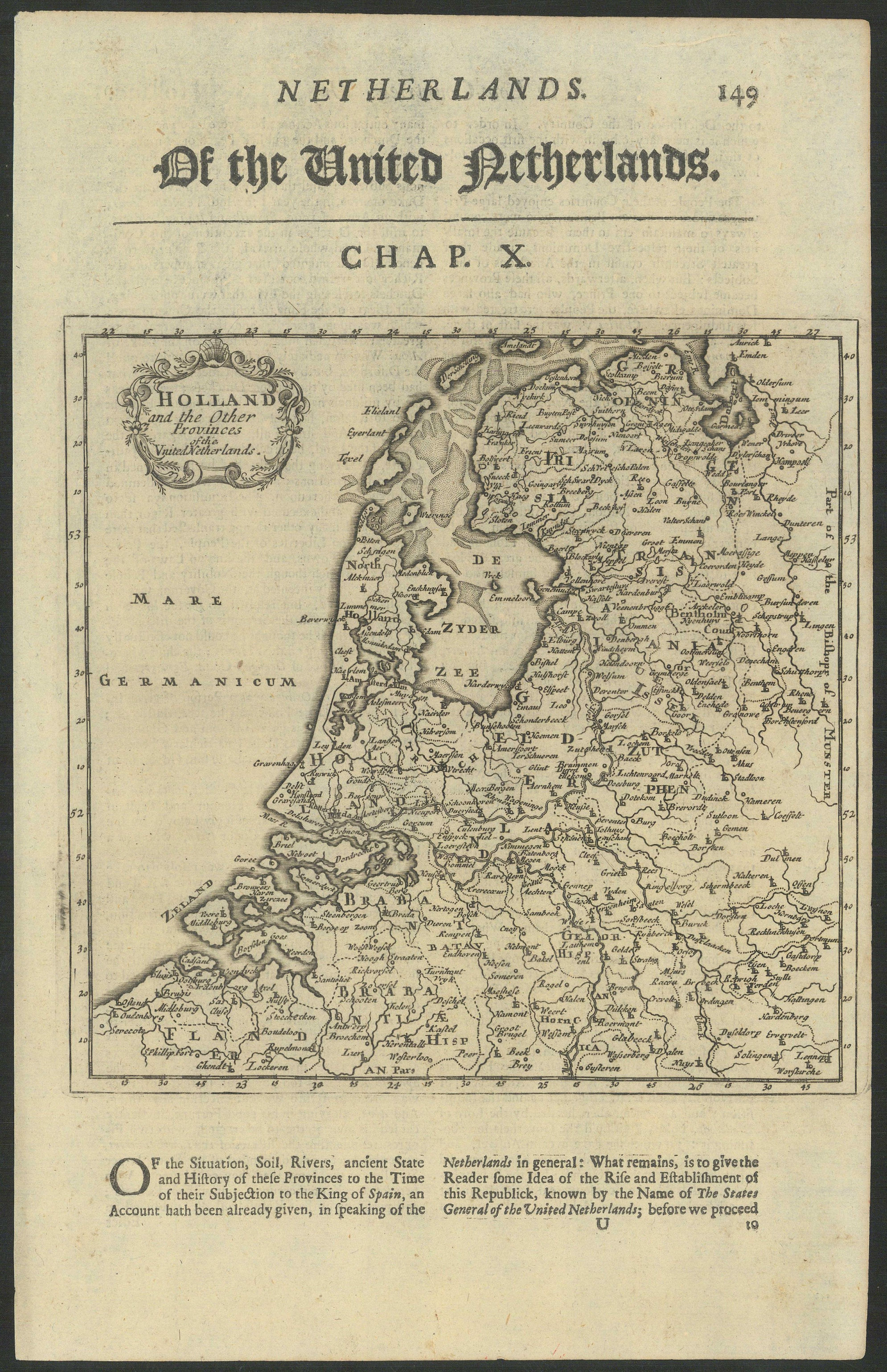 Associate Product Holland & the other provinces of the United Netherlands by Herman Moll 1709 map