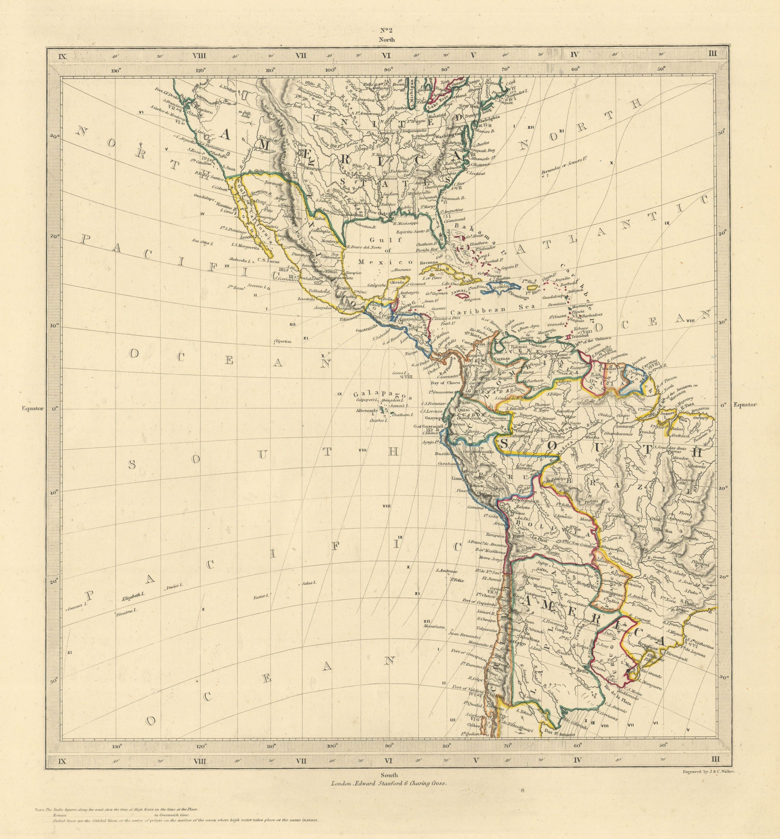 AMERICAS. Gnomonic Projection. Pre-Gadsden Purchase. USA Mexico. SDUK 1856 map