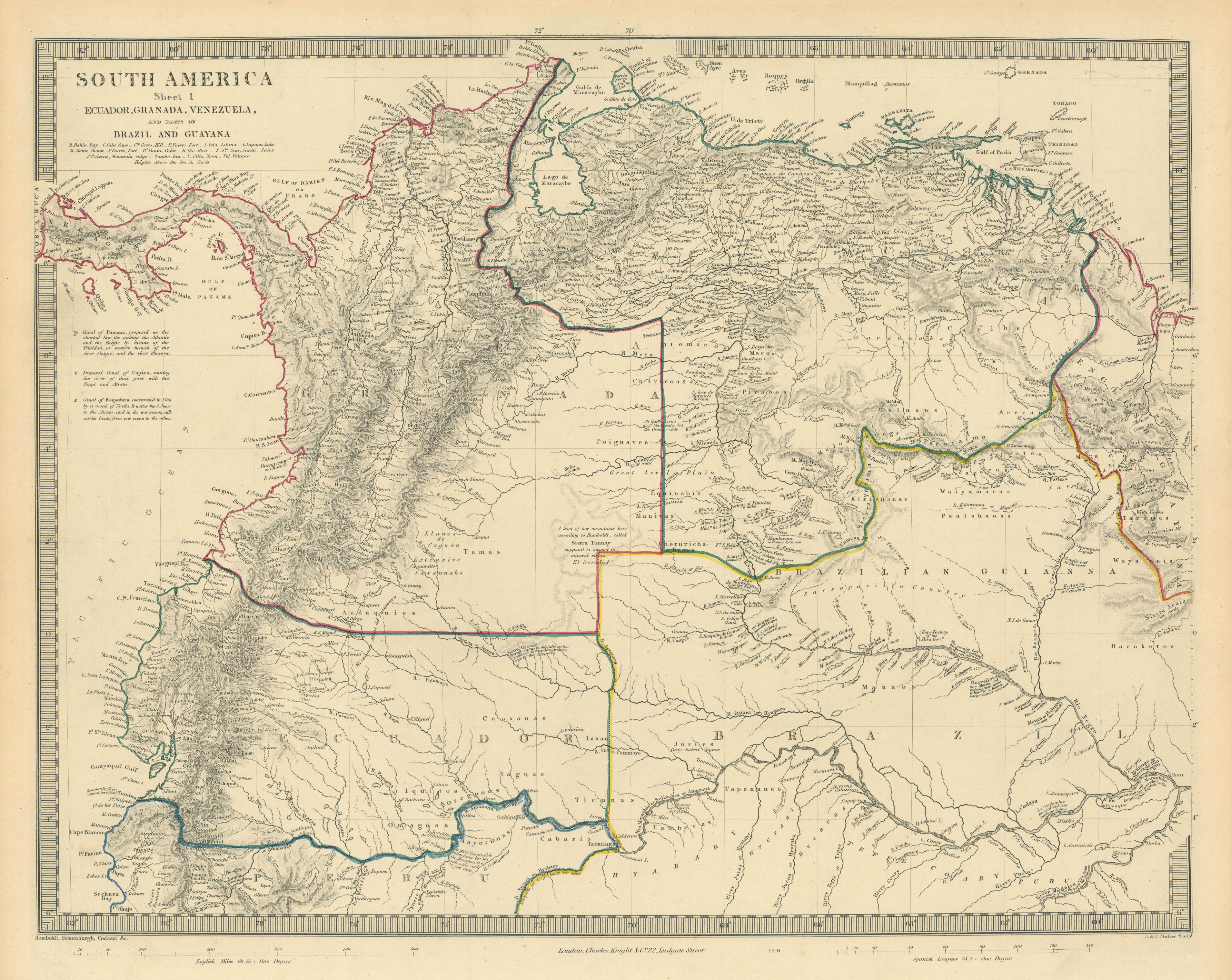 Associate Product AMAZONIA. Showing "El Dorado?", missions & tribes. Brazil Ecuador. SDUK 1851 map