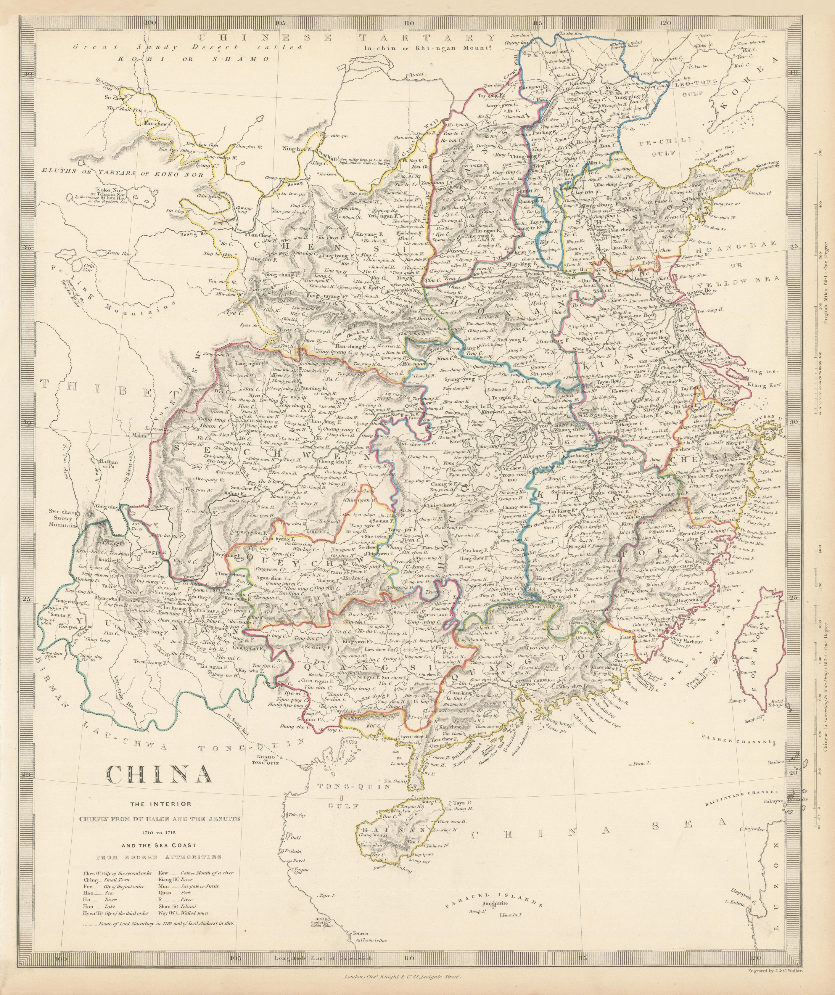 Associate Product CHINA.From Du Halde Jesuits McCartney Kyaikkami. Formosa Taiwan.SDUK 1844 map