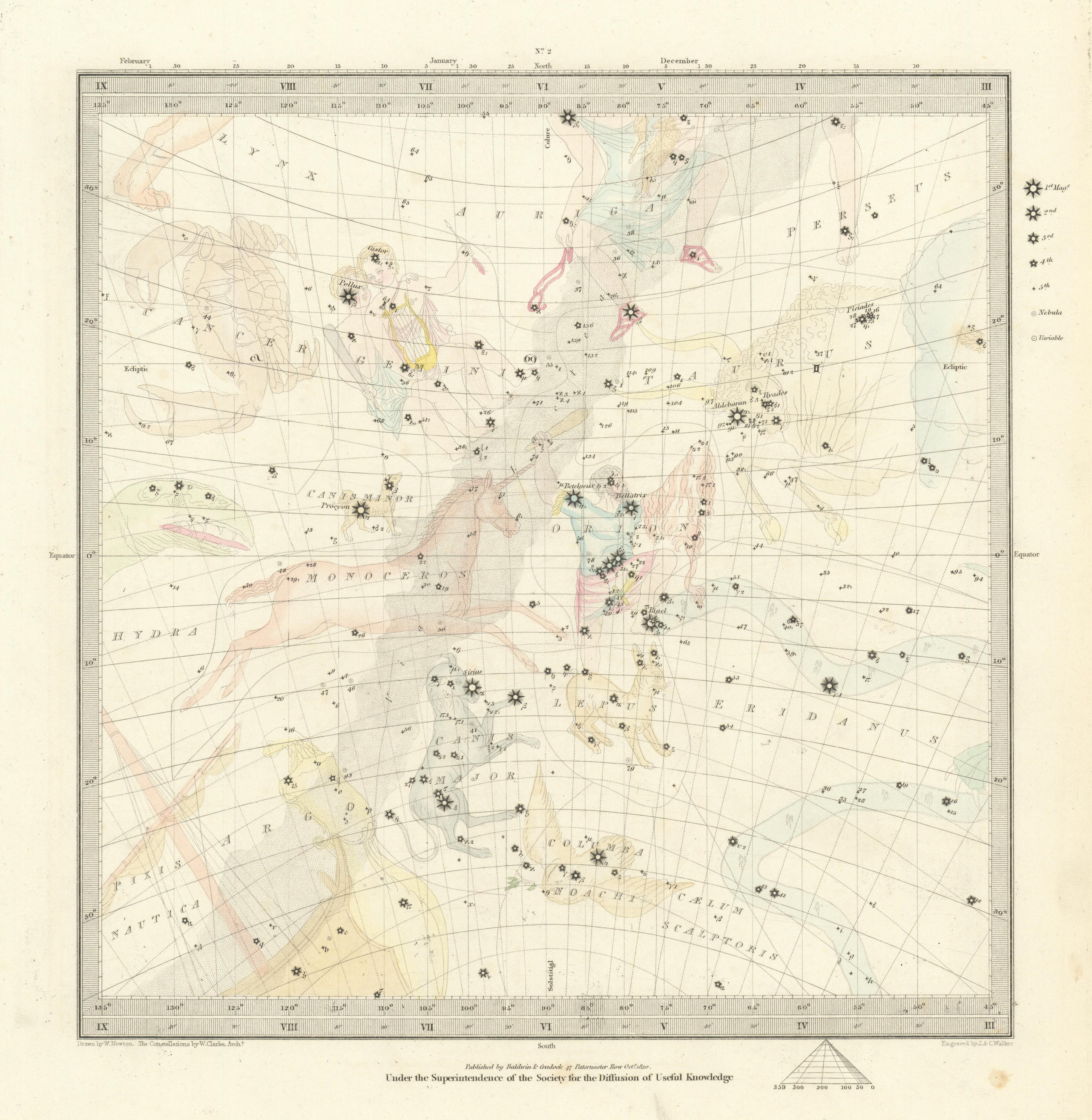 Associate Product ASTRONOMY CELESTIAL. Star map. Star chart, II. Summer Solstice. SDUK 1847
