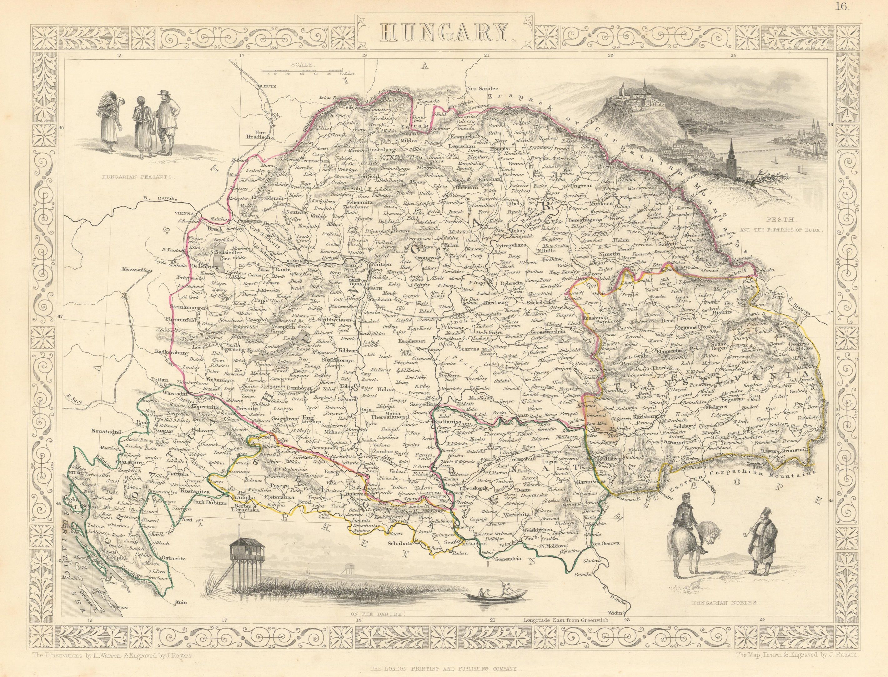 Associate Product HUNGARY. Buda/Pesth view. Banat Sclavonia Transylvania. TALLIS & RAPKIN 1851 map