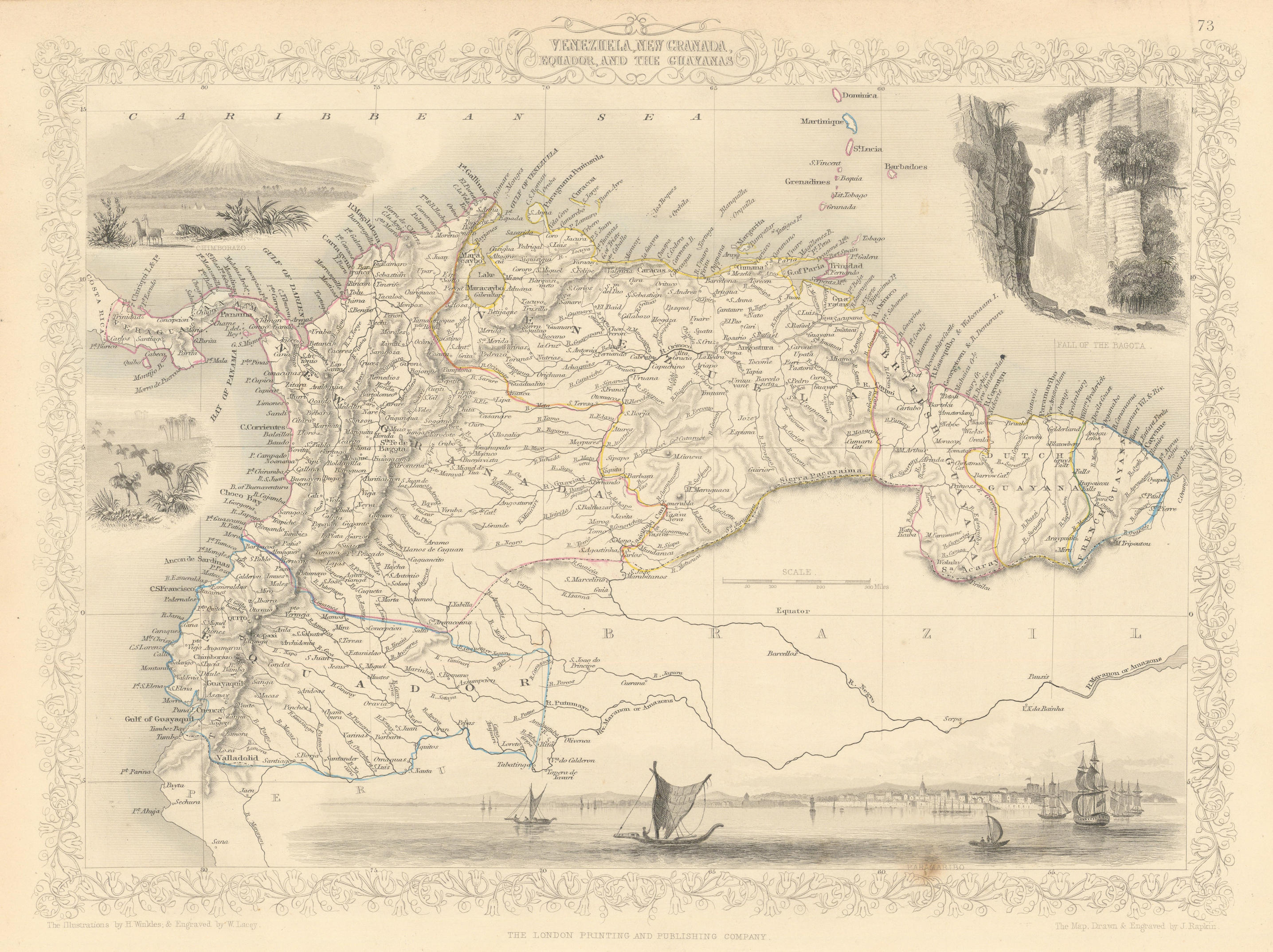 Associate Product VENEZUELA, NEW GRANADA, EQUADOR & THE GUYANAS. Ecuador. RAPKIN/TALLIS 1851 map
