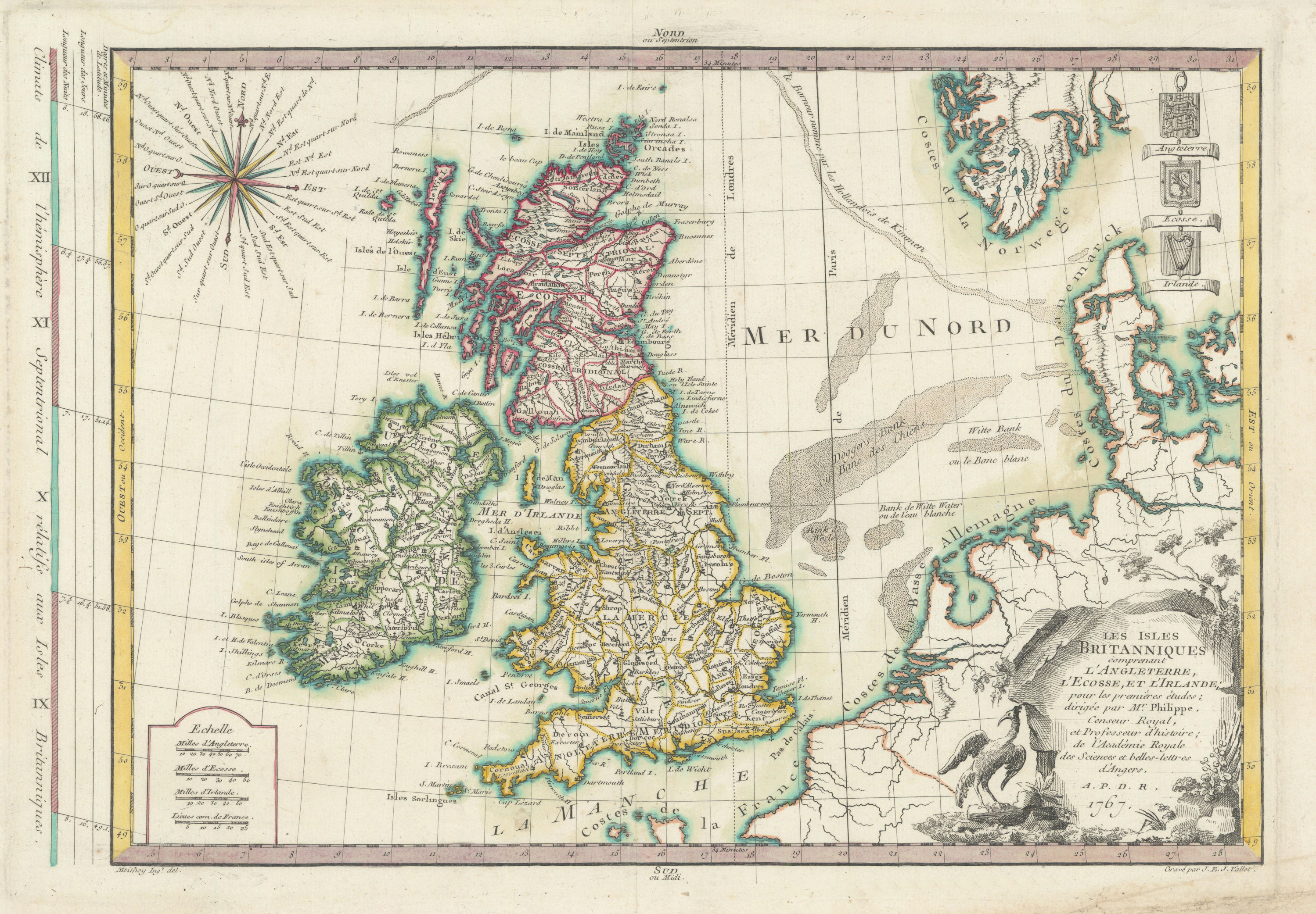 Associate Product Isles Britanniques… L'Angleterre, L'Ecosse & L'Irlande. Philippe Pretot 1767 map