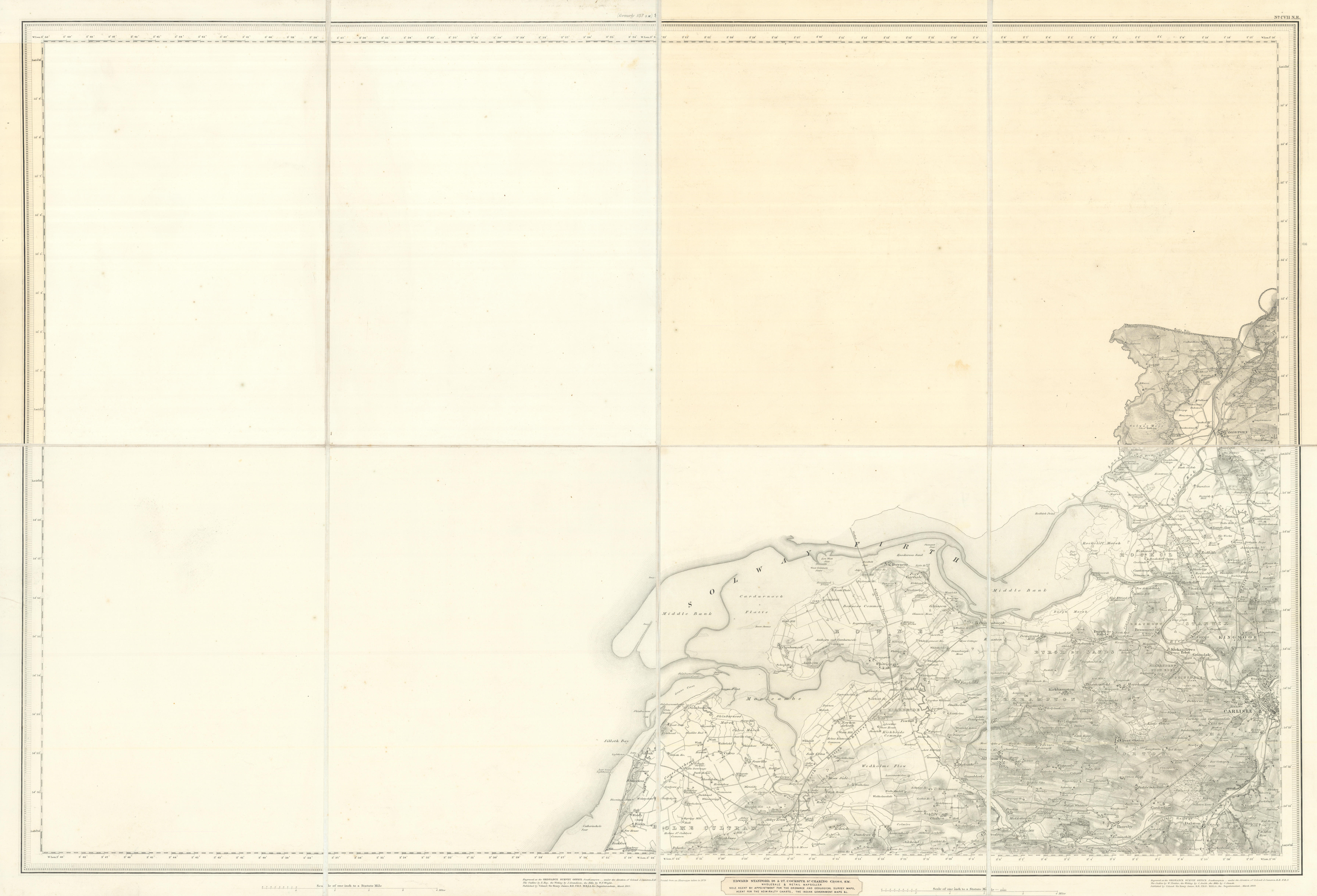 Associate Product OS #107 Solway Basin. Longtown Silloth Carlisle Thursby Orton Cumbria 1879 map