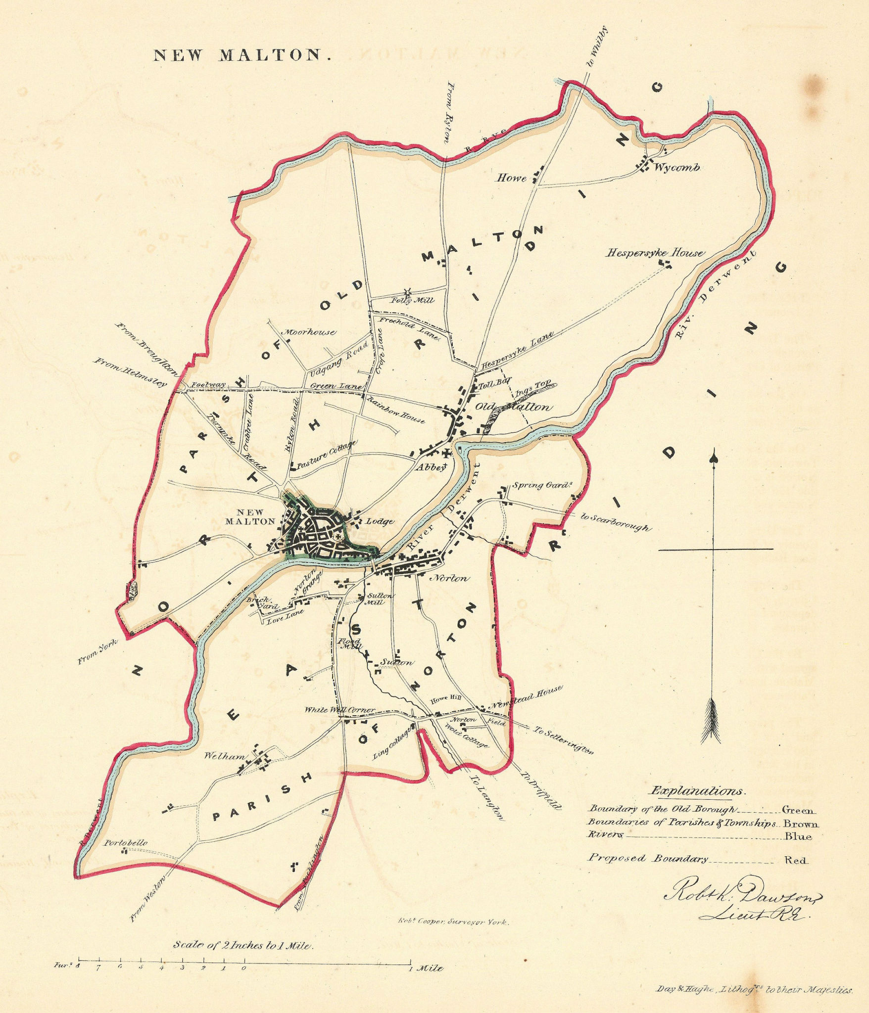 NEW MALTON borough/town plan. REFORM ACT. Norton. Yorkshire. DAWSON 1832 map