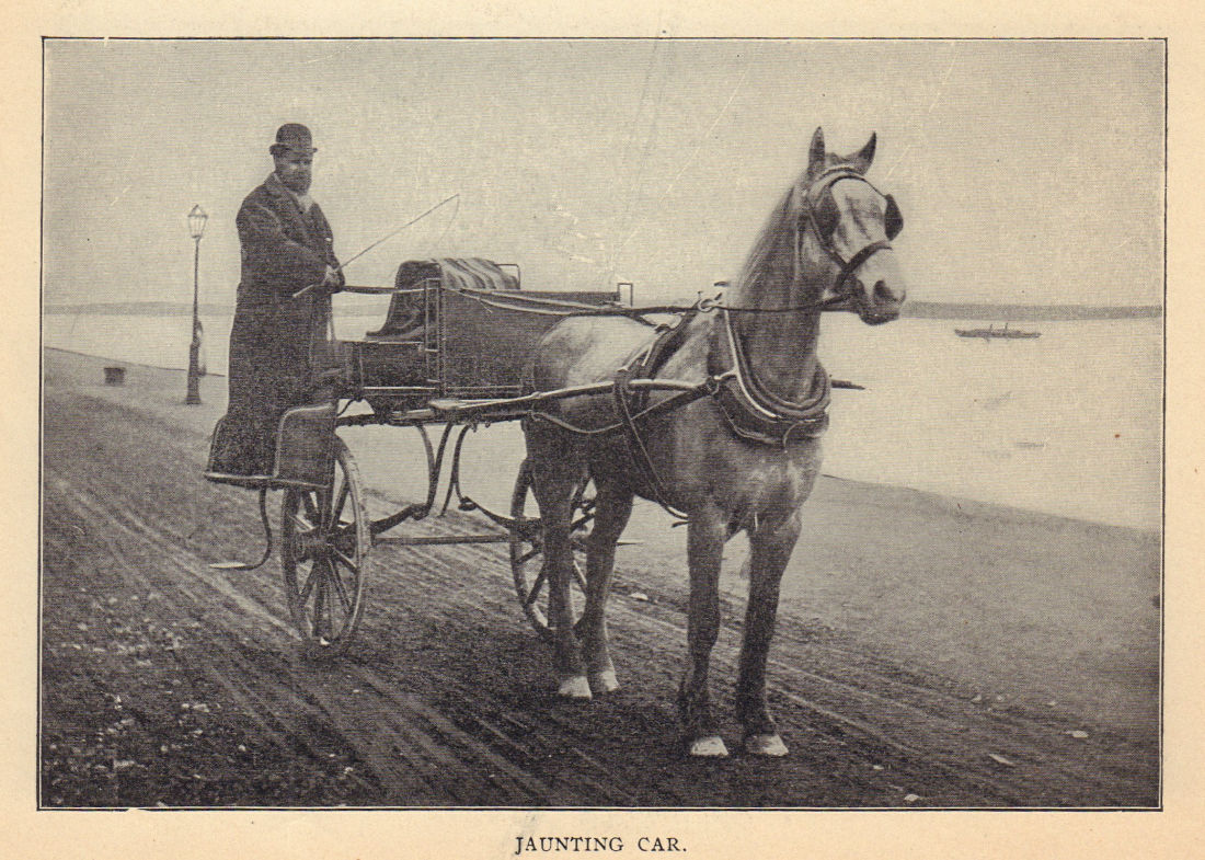 Jaunting car. Ireland 1905 old antique vintage print picture