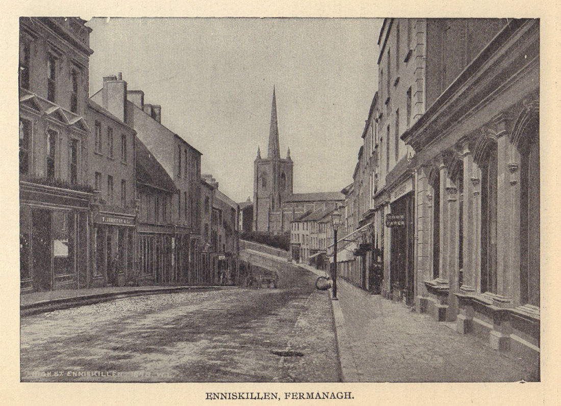 Enniskillen, Fermanagh. Ireland 1905 old antique vintage print picture