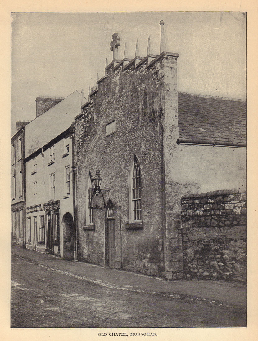 Old Chapel, Monaghan. Ireland 1905 antique vintage print picture