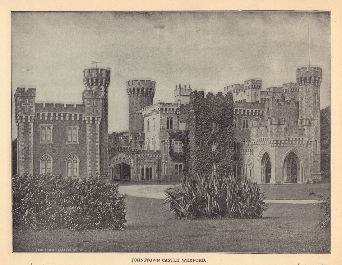 Johnstown Castle, Wexford. Ireland 1905 old antique vintage print picture