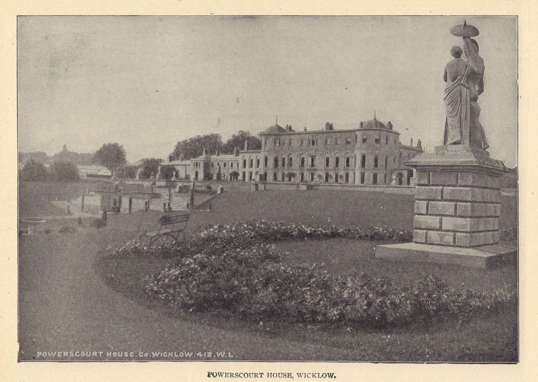 Powerscourt House, Wicklow. Ireland 1905 old antique vintage print picture