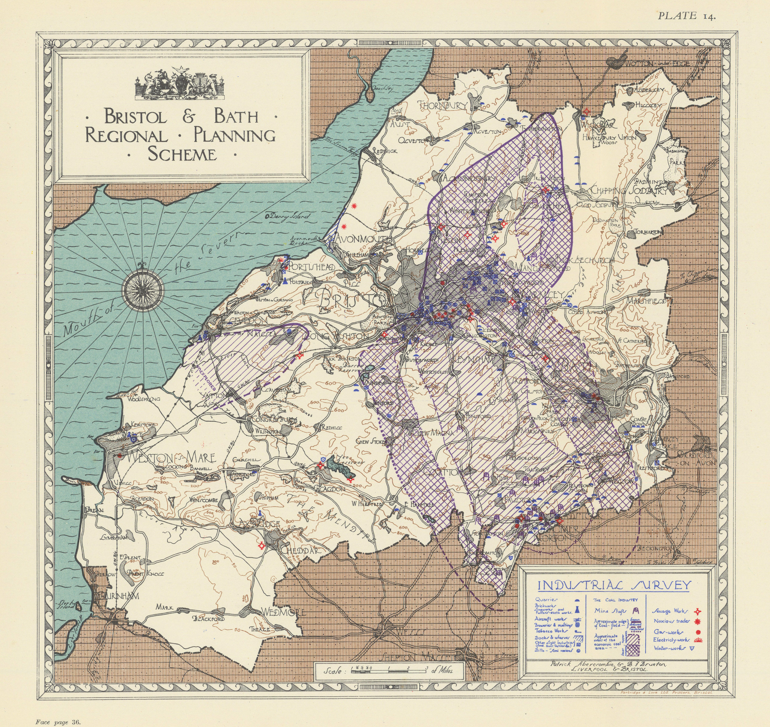 Industrial Survey. Bristol & Bath Regional Planning Scheme. ABERCROMBIE 1930 map