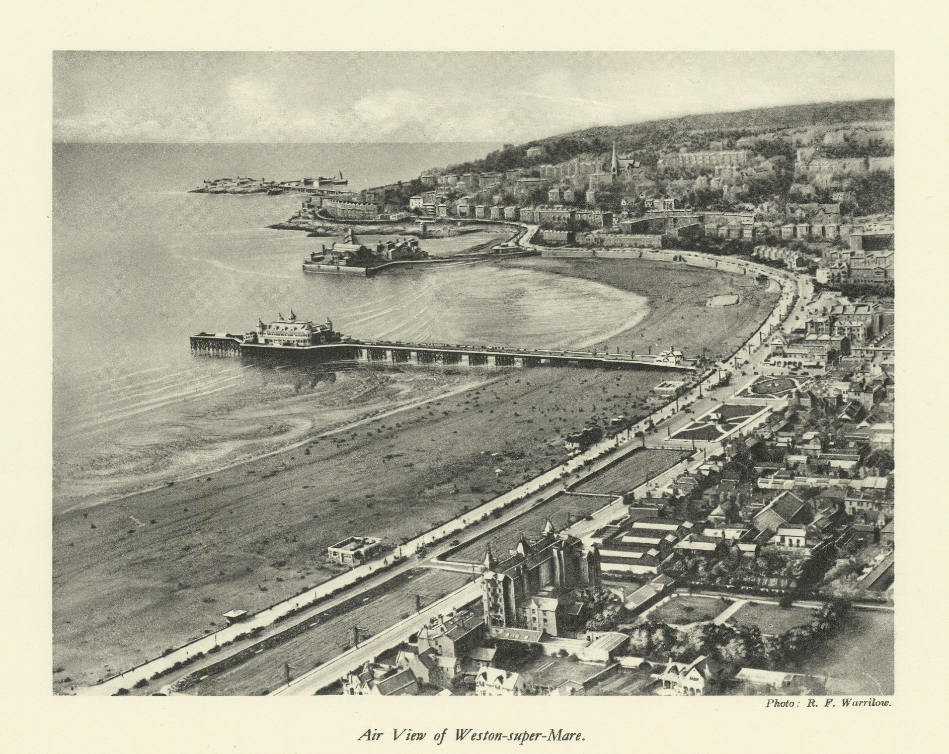 Associate Product Air View of Weston-super-Mare 1930 old vintage print picture