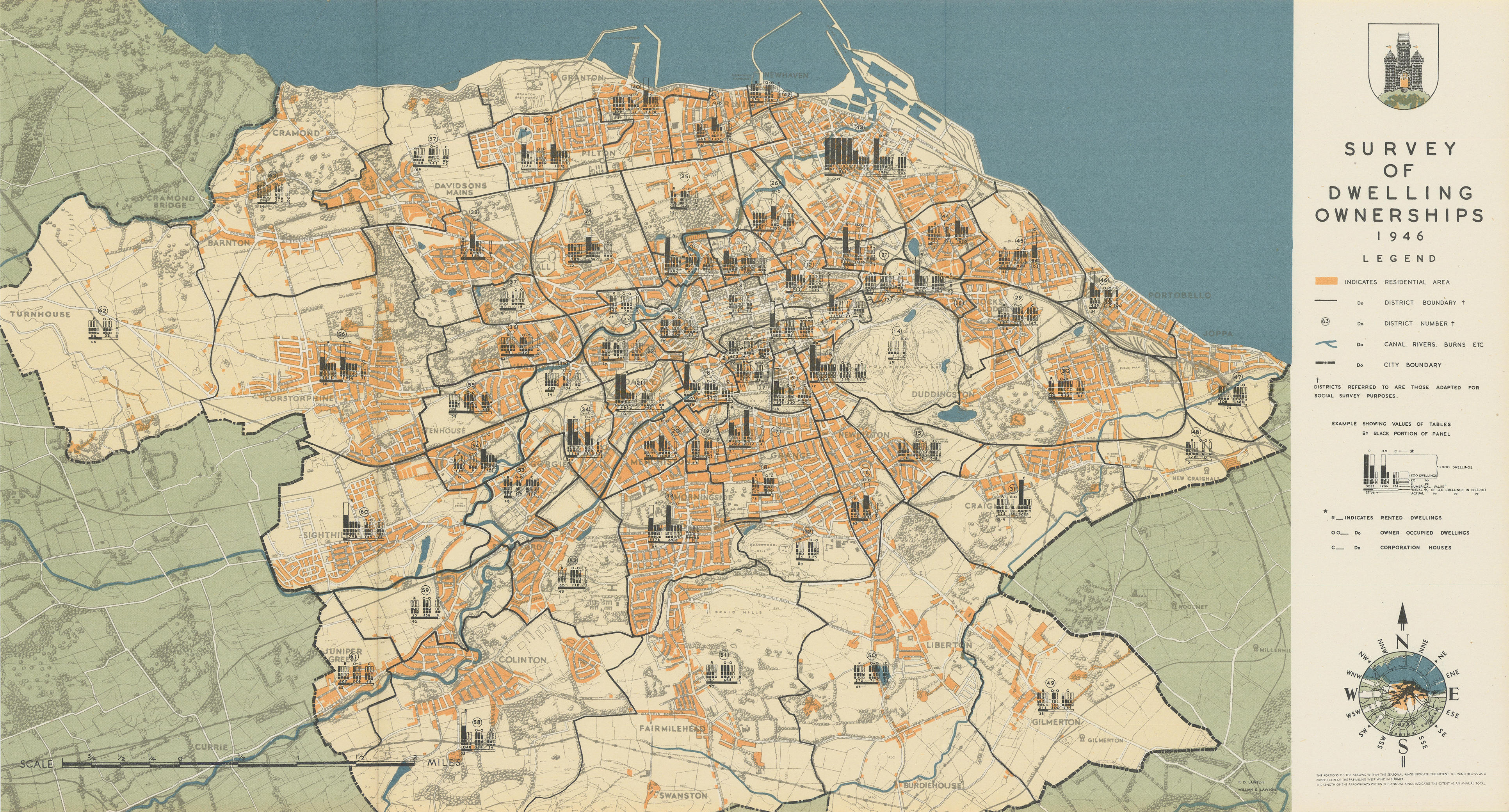 EDINBURGH. Survey of Dwelling Ownerships 1946. PATRICK ABERCROMBIE 1949 map
