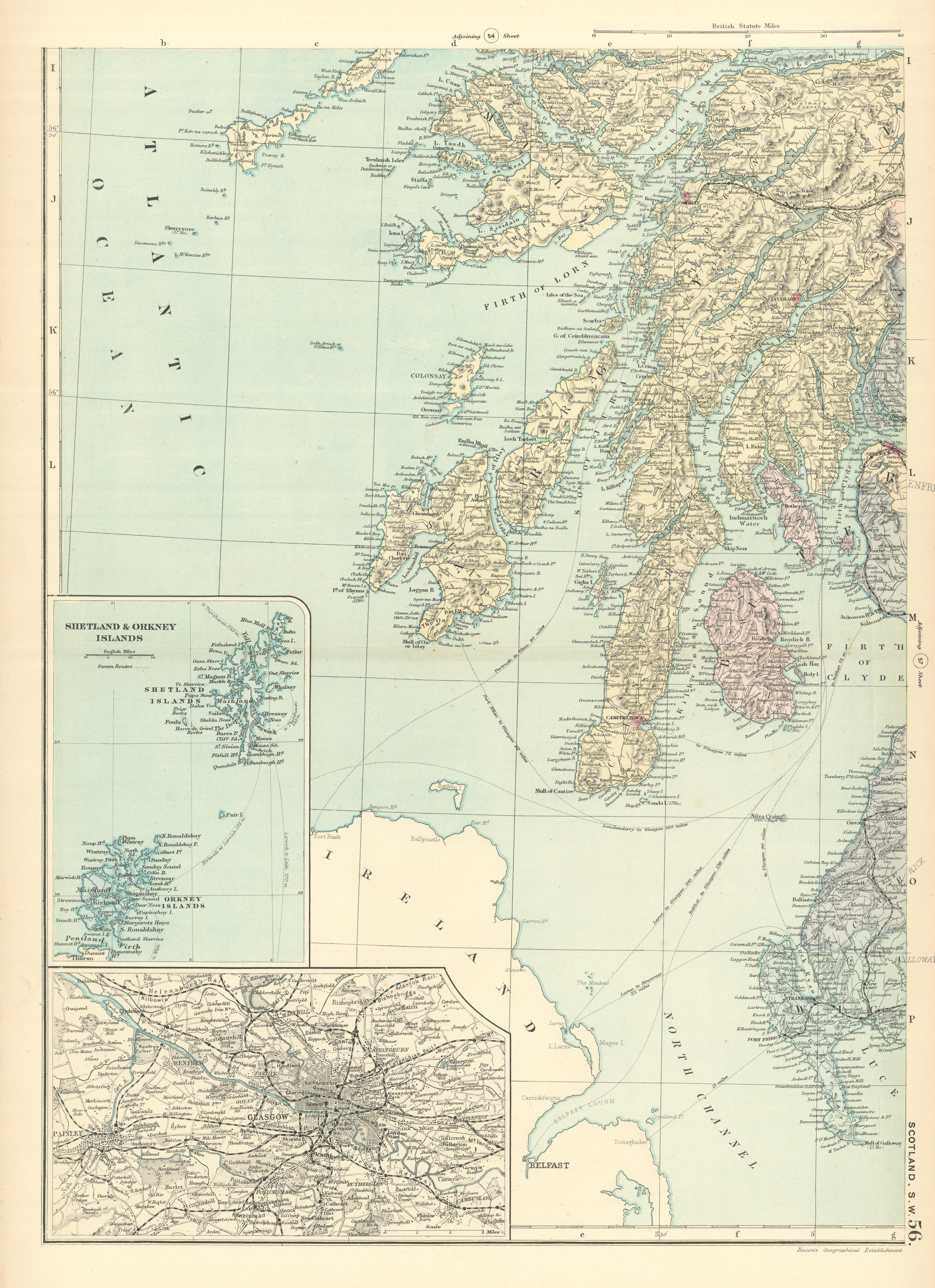 Associate Product SCOTLAND (South West) Argyll Bute Islay Jura Mull GW BACON 1891 old map