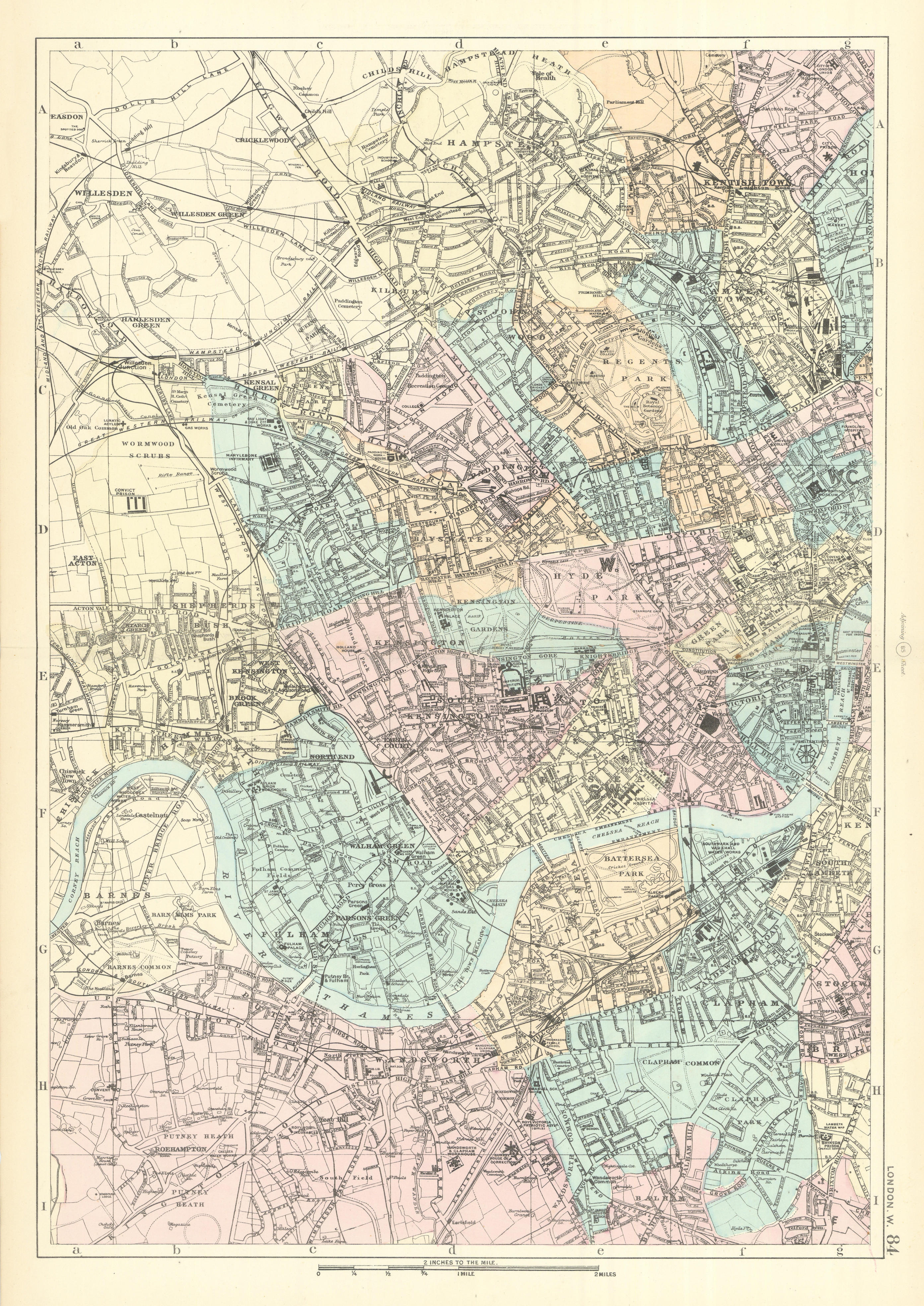 Associate Product WEST LONDON Westminster Kensington Chelsea Wandsworth city plan BACON 1891 map