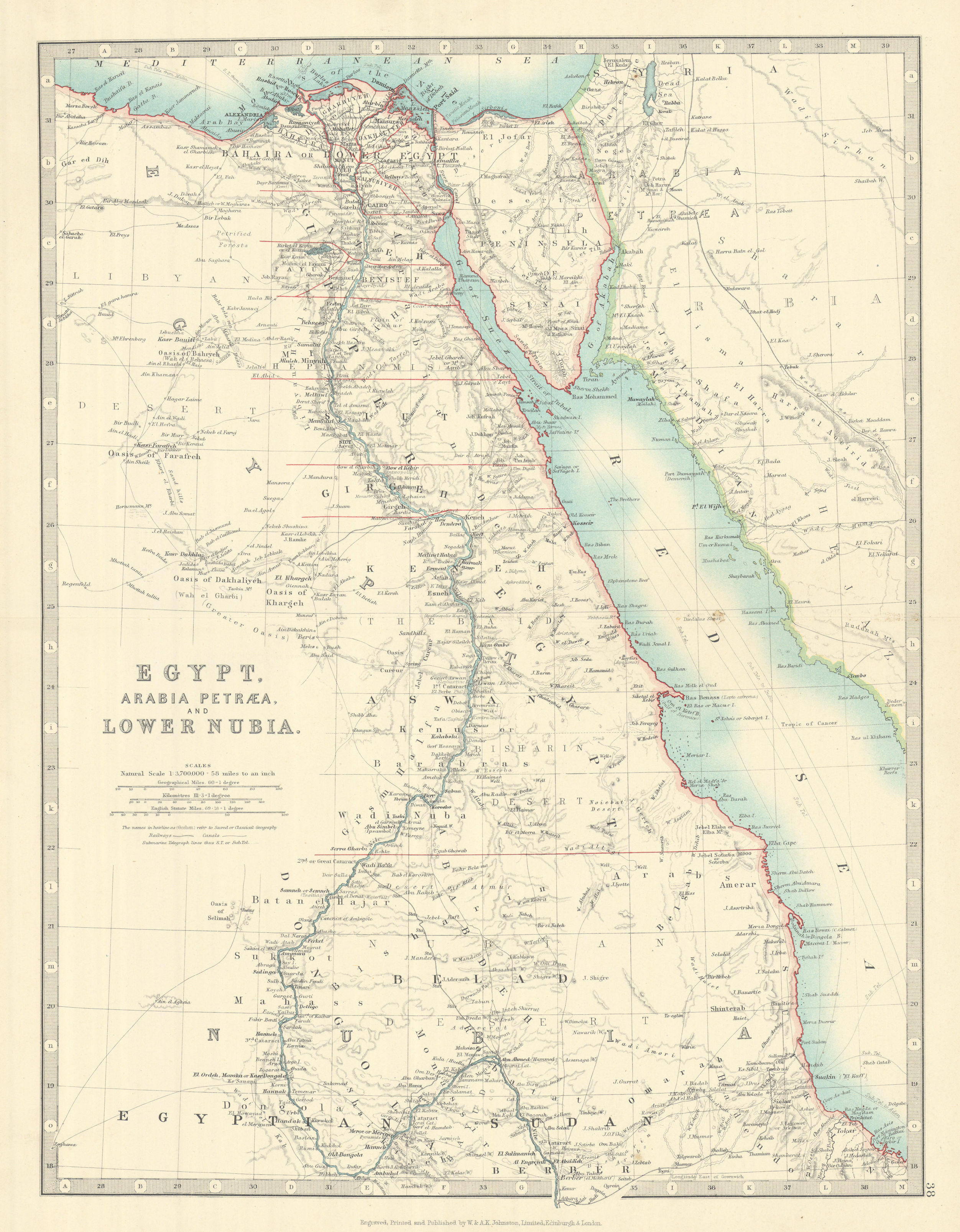 Associate Product EGYPT ARABIA PETRAEA LOWER NUBIA. Nile Valley Red Sea Sharm El Sheikh 1913 map