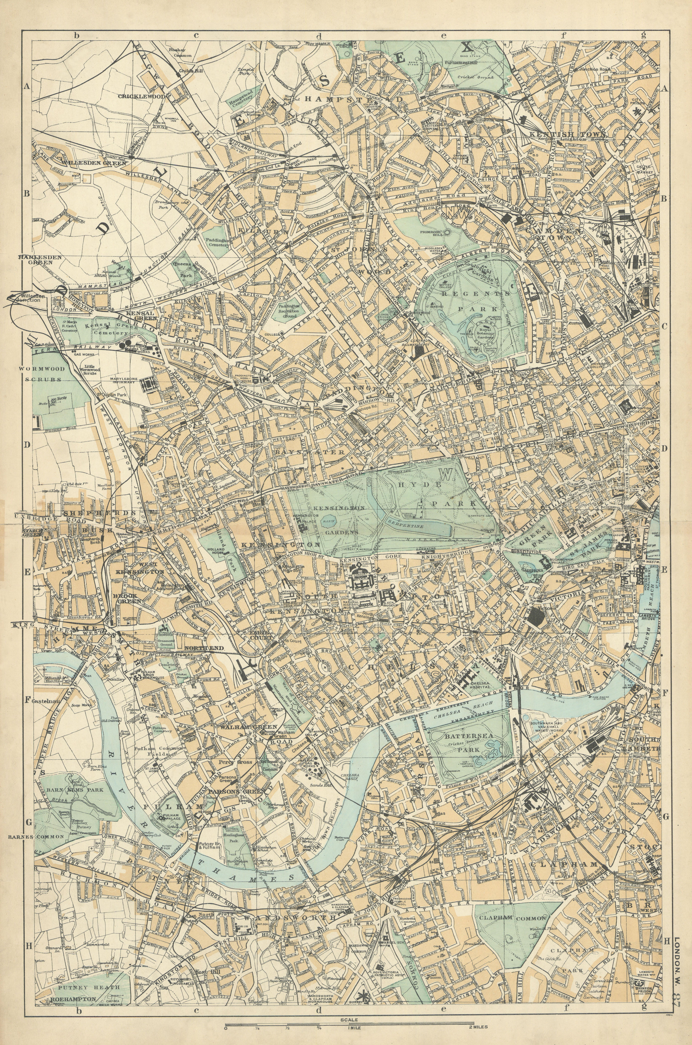 Associate Product WEST LONDON Westminster Kensington Chelsea Wandsworth city plan BACON 1898 map
