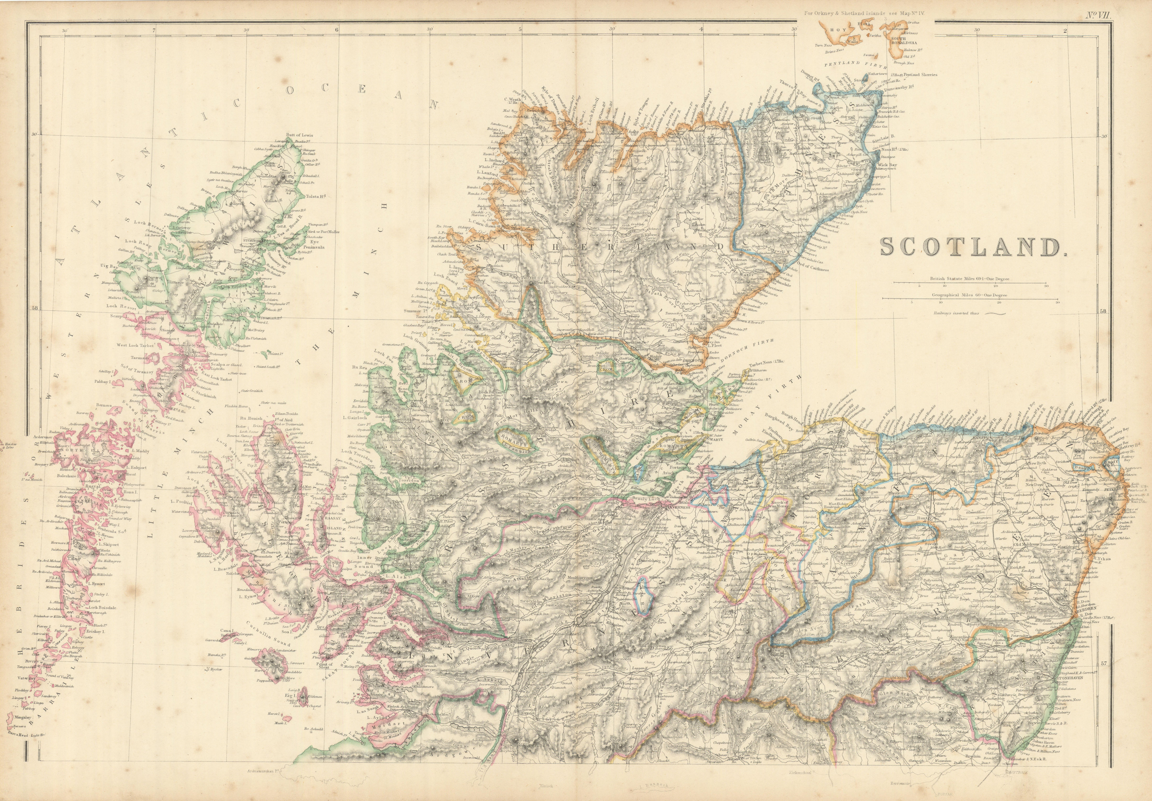 Associate Product Scotland (North) by Edward Weller. Highlands & Islands. Hebrides 1860 old map