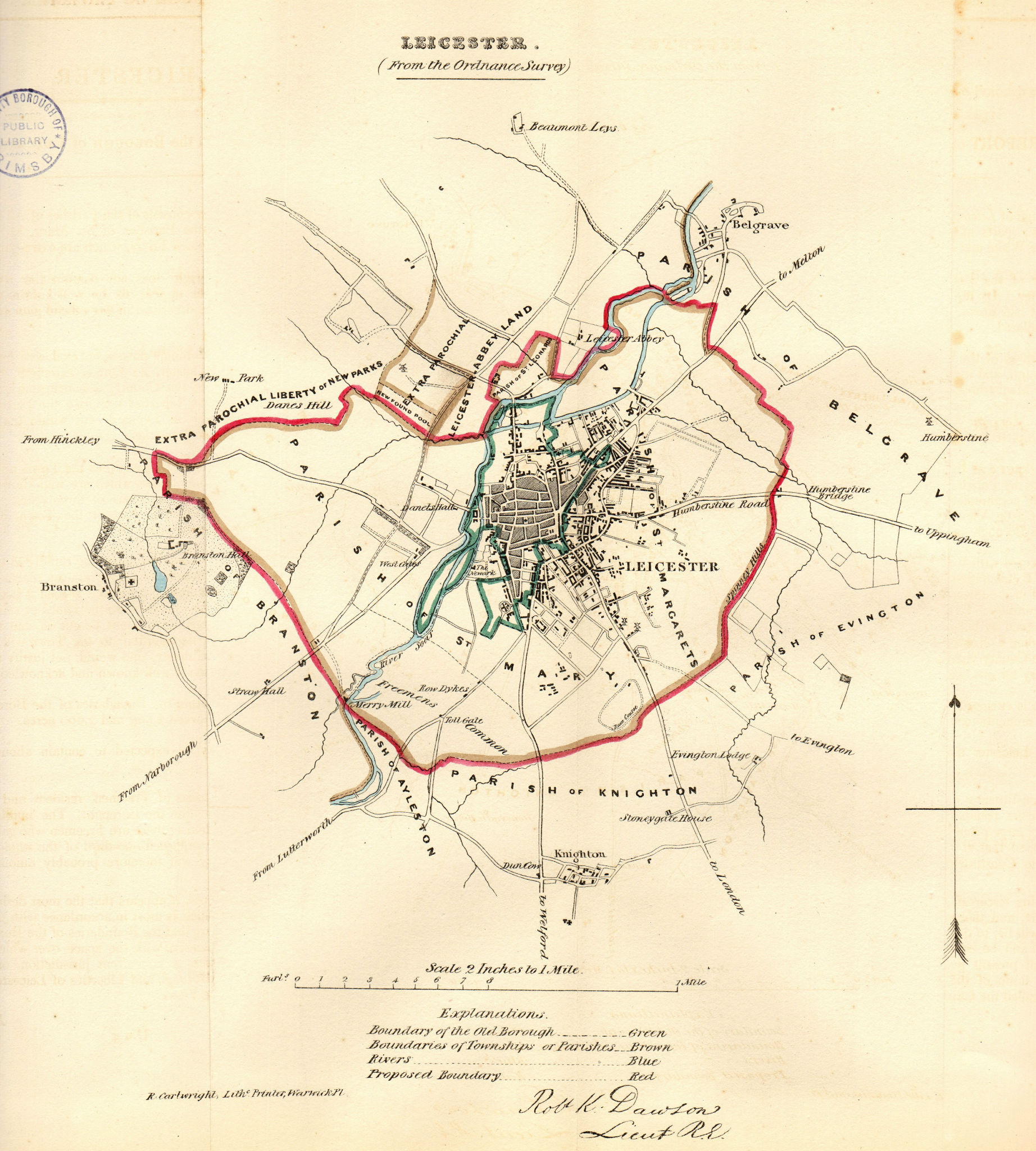 Associate Product LEICESTER borough/town/city plan. REFORM ACT. Leicestershire. DAWSON 1832 map