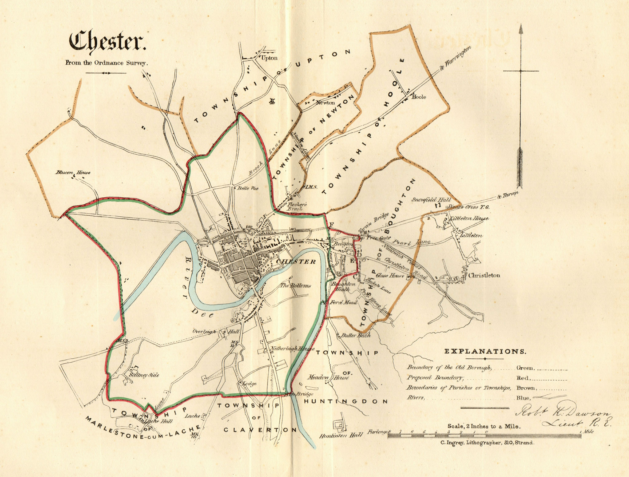 Associate Product CHESTER borough/town/city plan. REFORM ACT. Cheshire. DAWSON 1832 old map