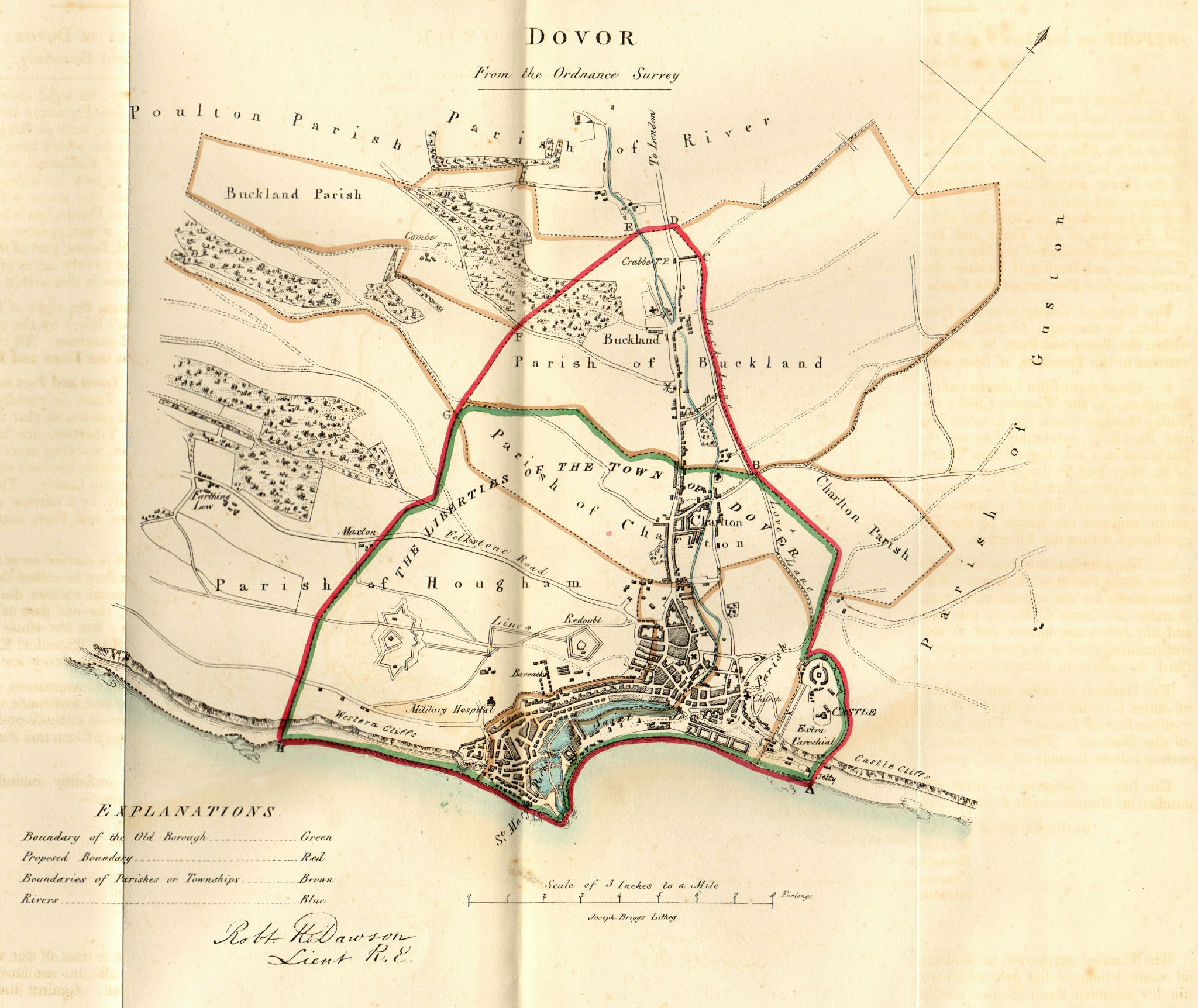 Associate Product DOVER town/borough plan for the REFORM ACT. Kent. DAWSON 1832 old antique map