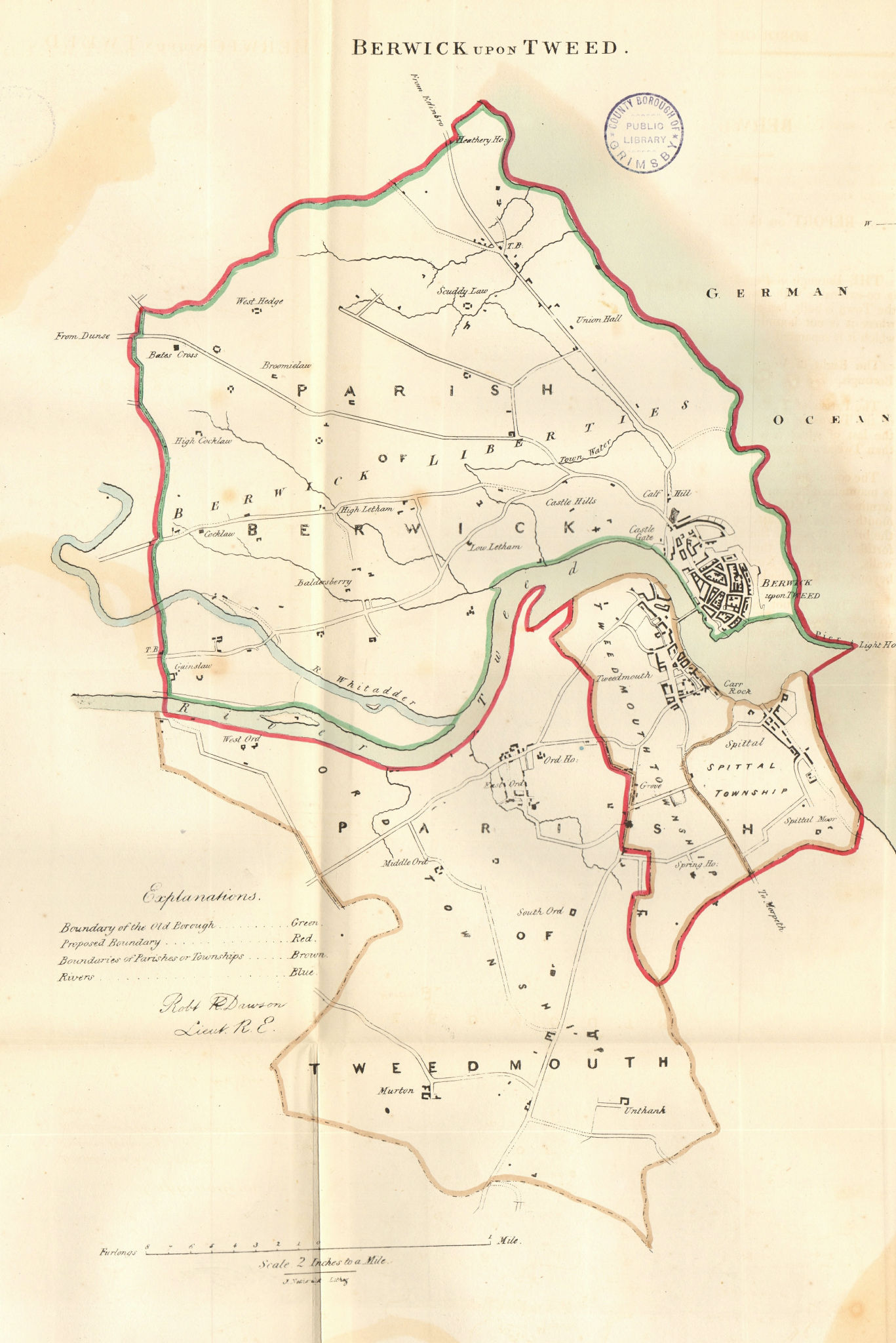 Associate Product BERWICK UPON TWEED town/borough plan BOUNDARY REVIEW. Northumbs. DAWSON 1832 map