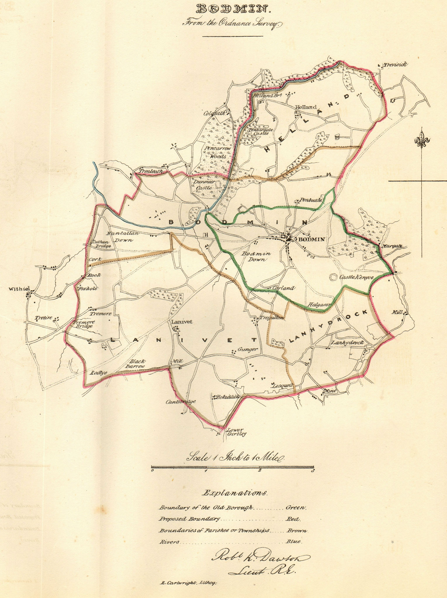 Associate Product BODMIN borough/town plan. REFORM ACT. Cornwall. DAWSON 1832 old antique map