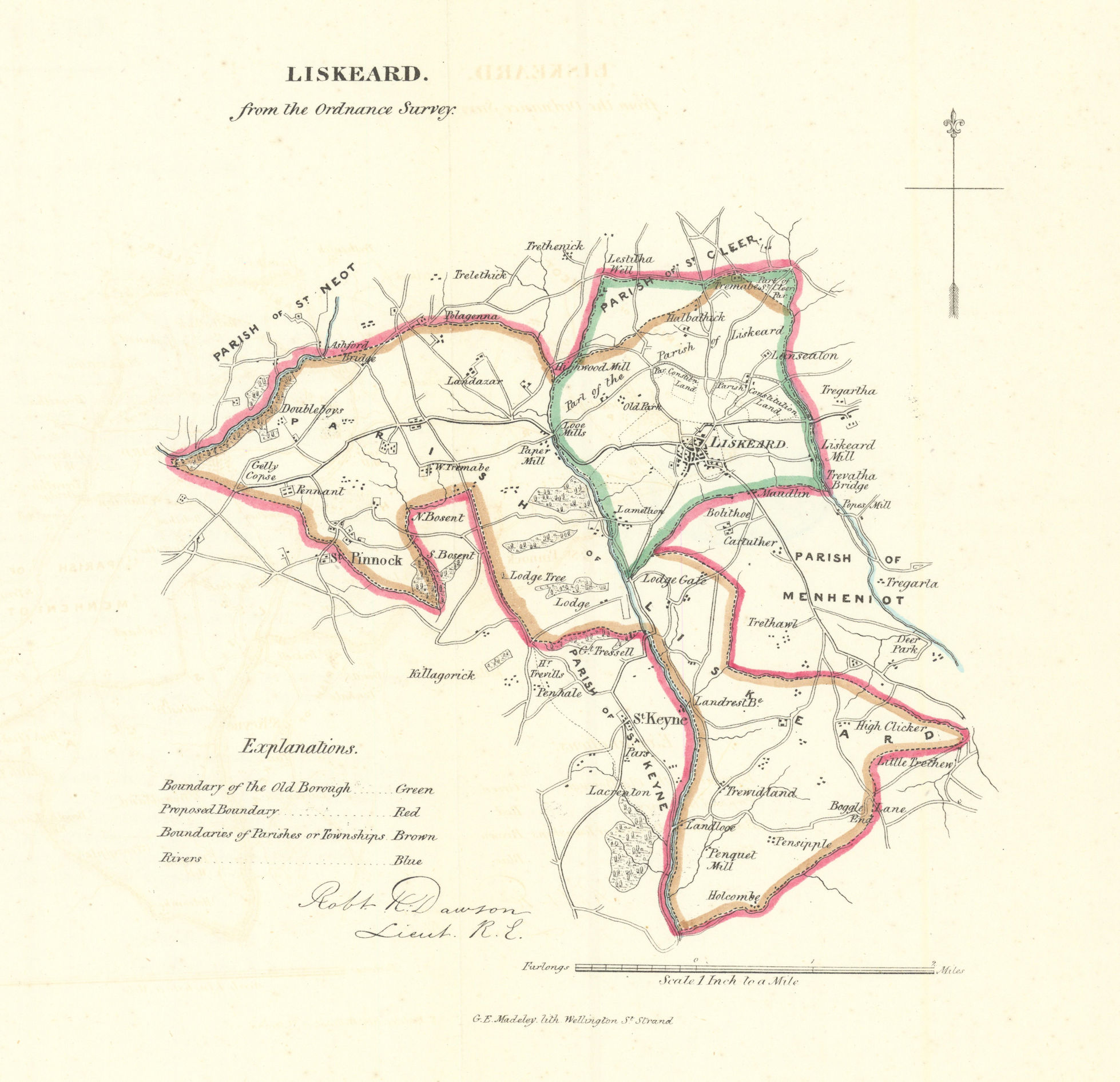 Associate Product LISKEARD borough/town plan. REFORM ACT. Cornwall. DAWSON 1832 old antique map