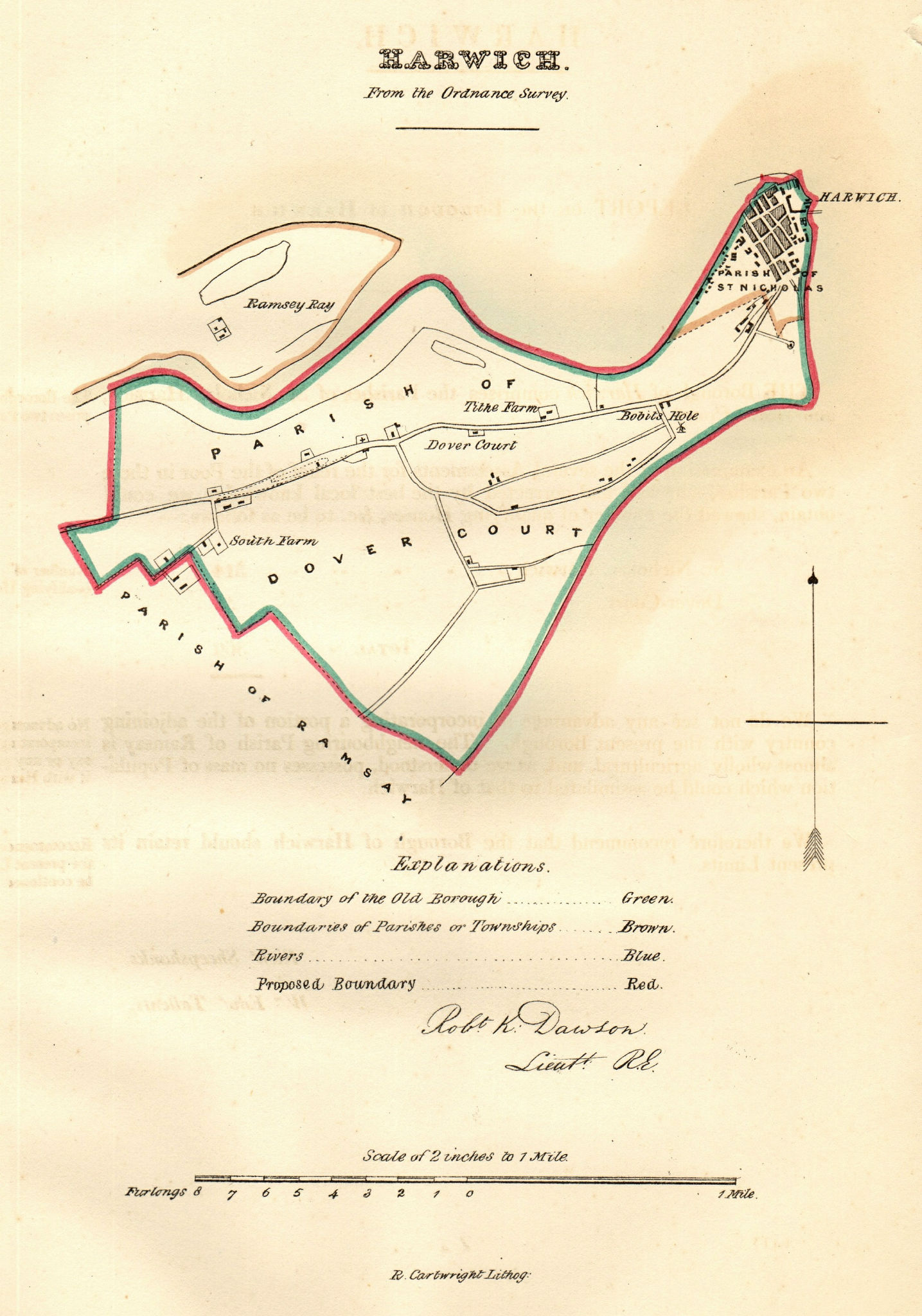 Associate Product HARWICH town/borough plan for the REFORM ACT. Essex. DAWSON 1832 old map