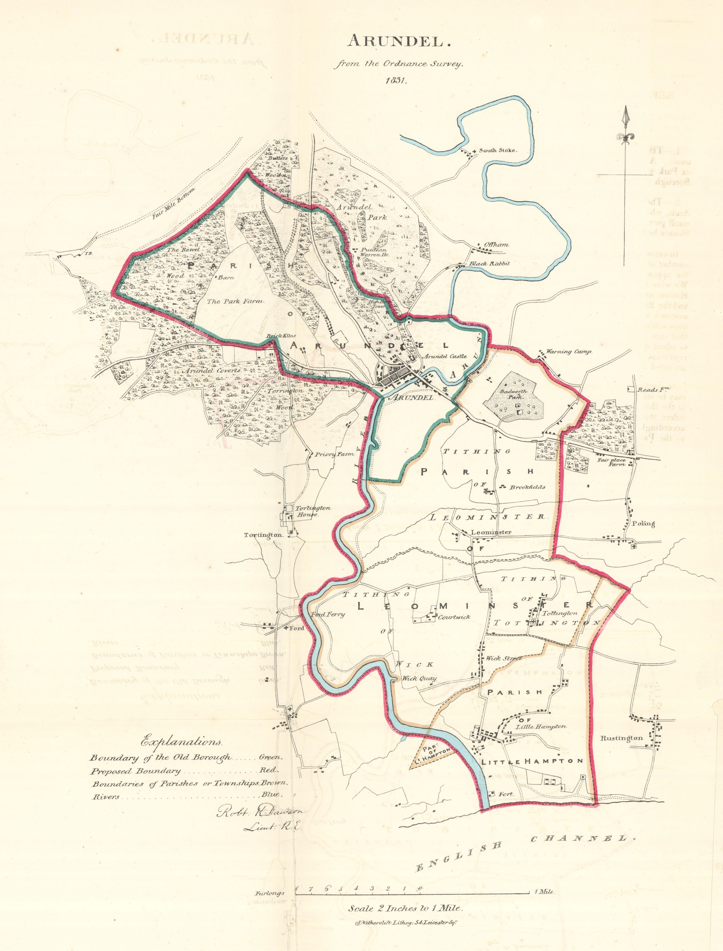 Associate Product ARUNDEL & LITTLEHAMPTON borough/town plan. REFORM ACT. Sussex. DAWSON 1832 map