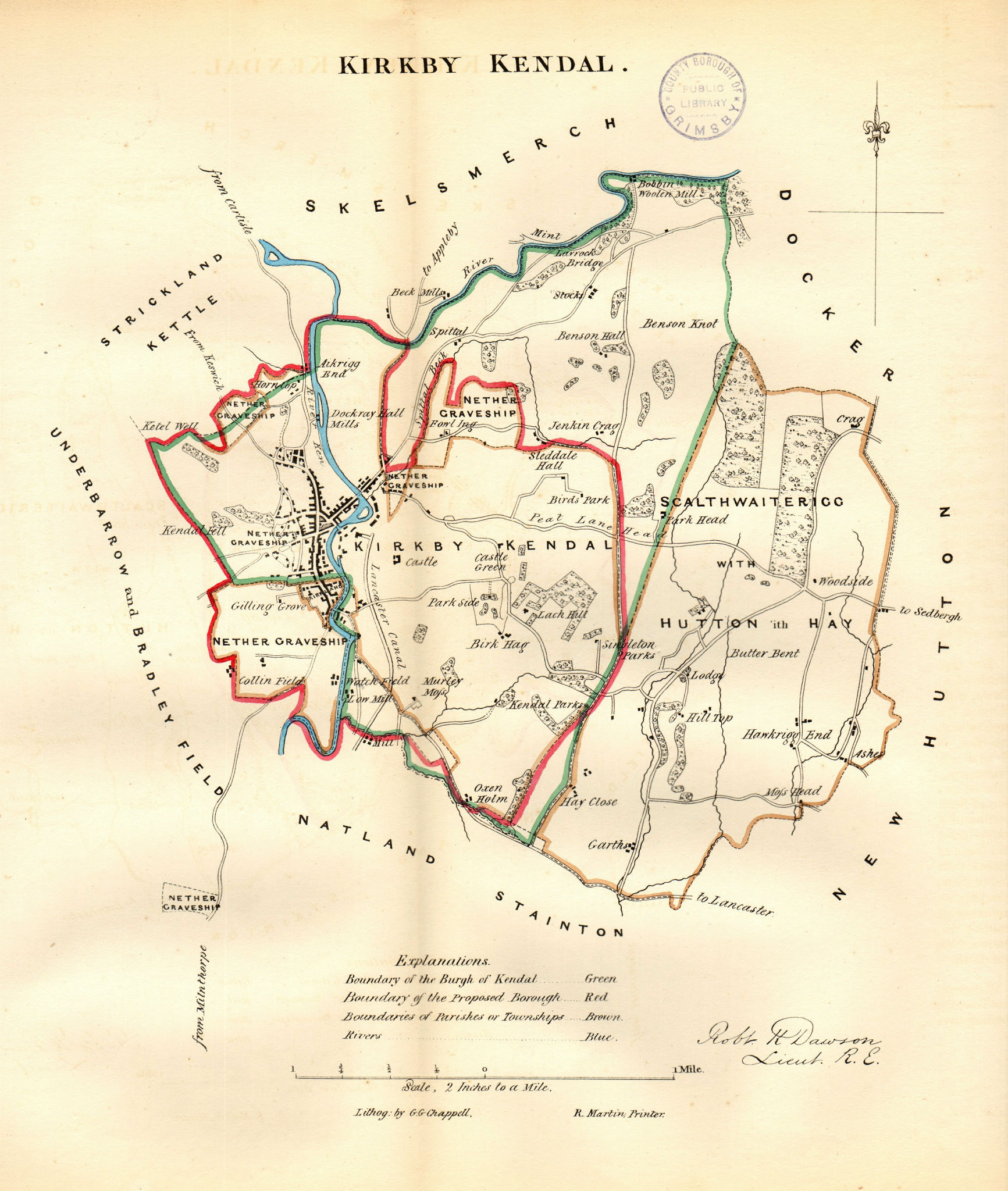 Associate Product KIRKBY KENDAL town/borough/wards plan. BOUNDARY REVIEW. Cumbria. DAWSON 1832 map