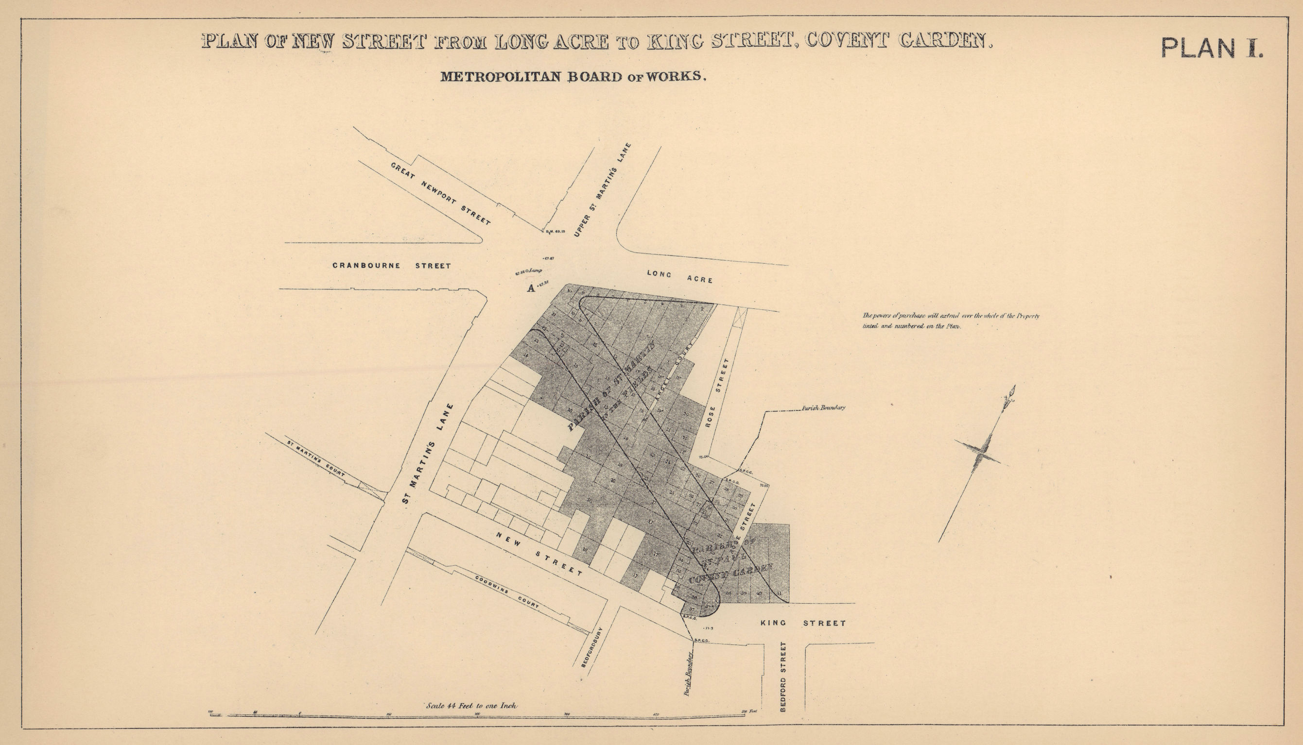Associate Product 1861 Garrick Street development plan. Covent Garden St. Martin's Lane 1898 map