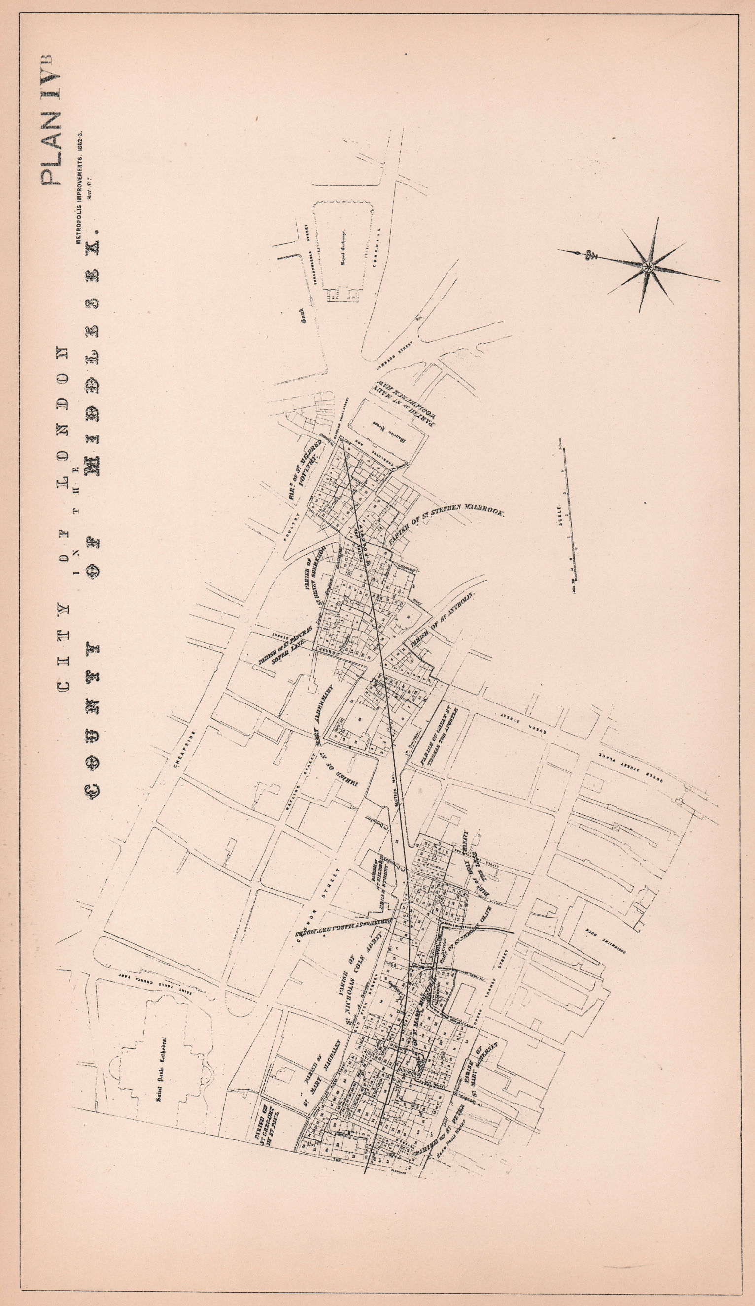 Associate Product 1870 City of London. Queen Victoria Street development plan. Cannon St 1898 map