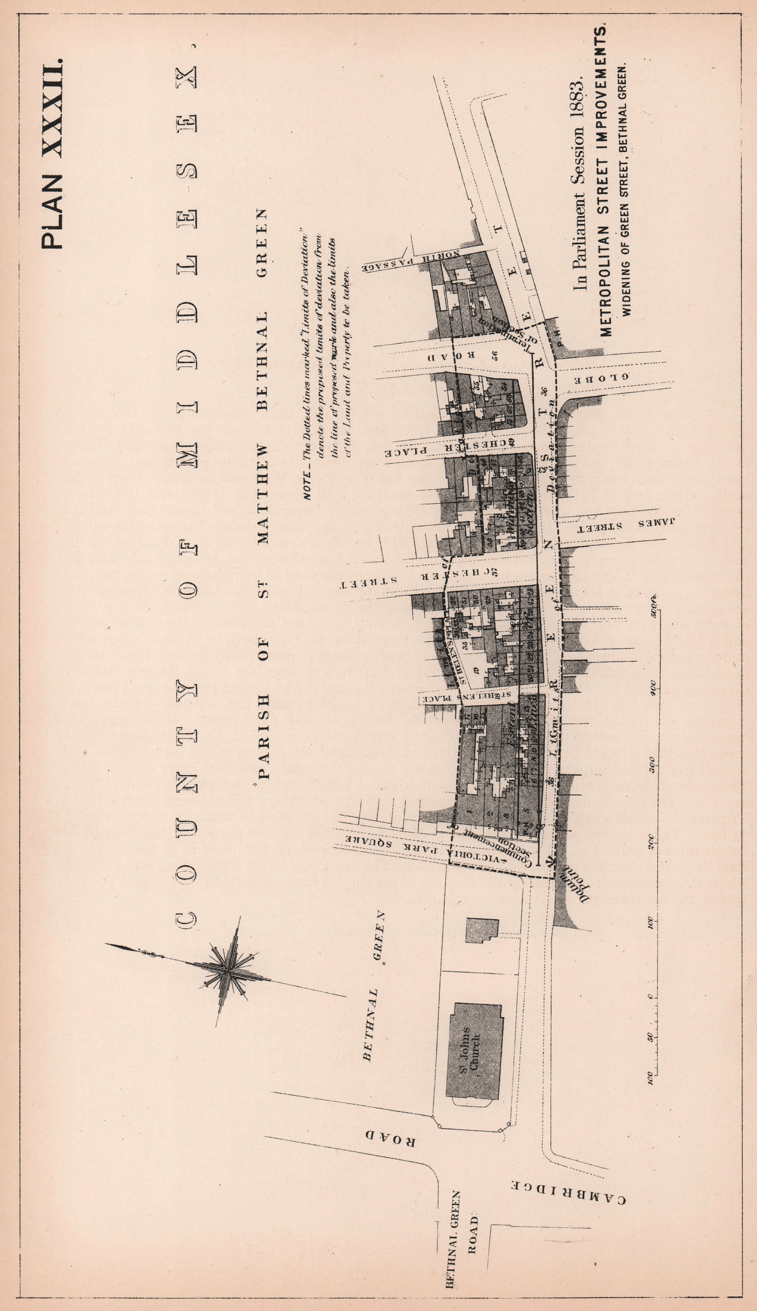 Associate Product 1883 Green Street (now Roman Road) widening, Bethnal Green. Globe Road 1898 map