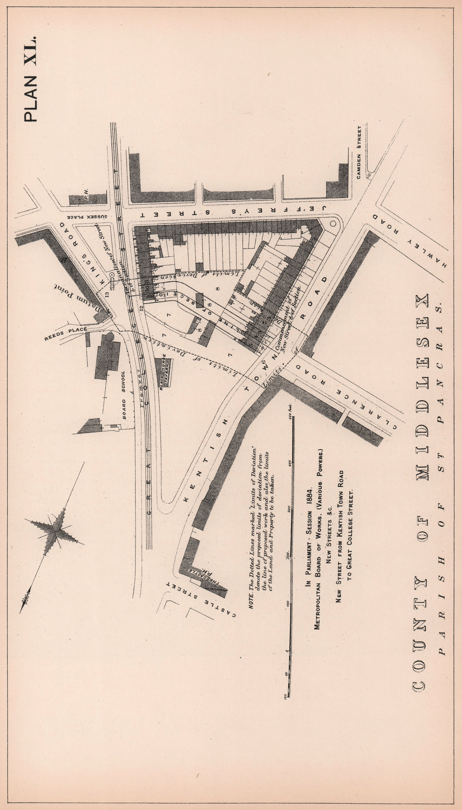Associate Product 1884 Farrier Street development. Kentish Town Road Royal College Street 1898 map